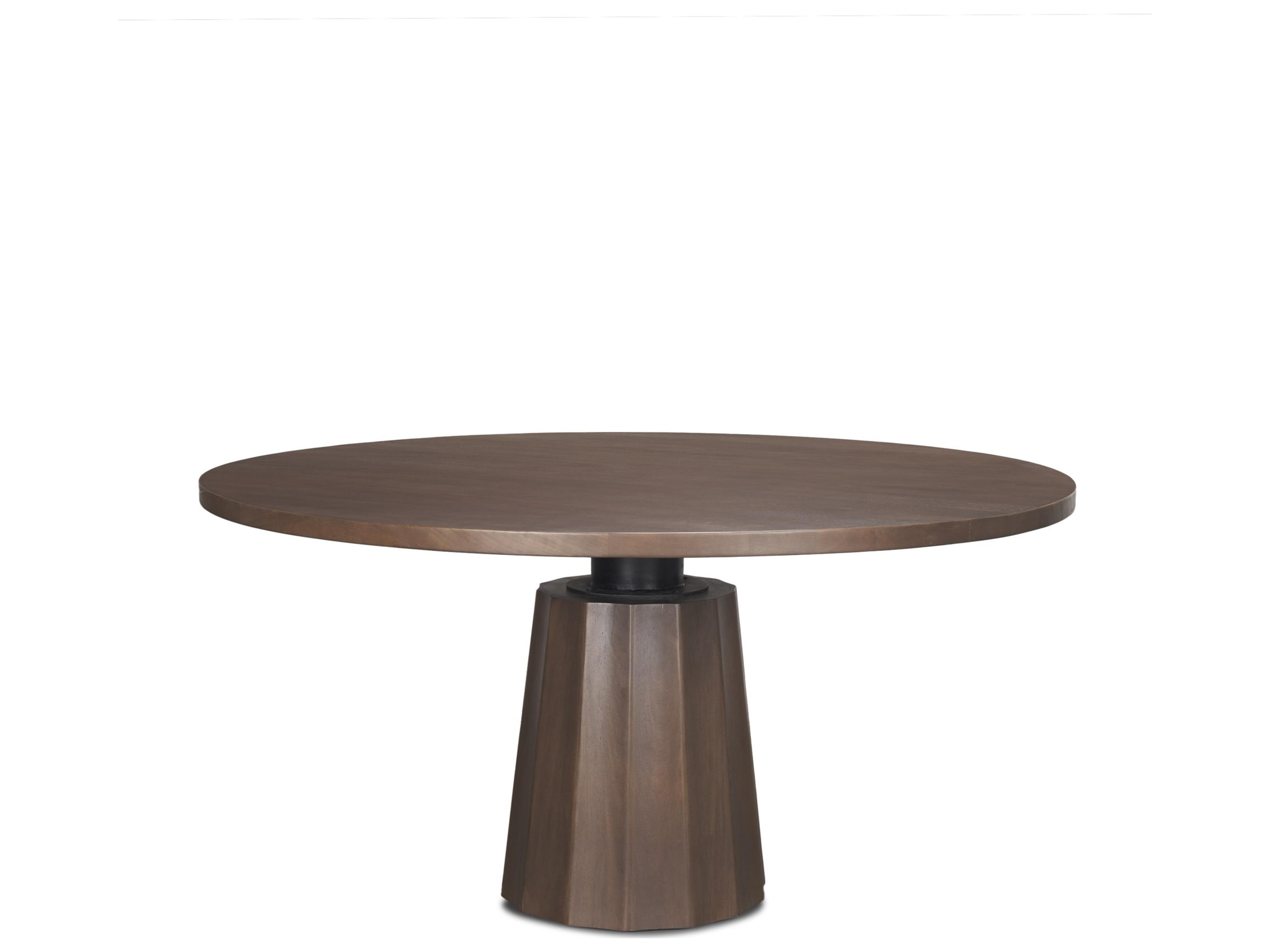 Swanson 60" Dark Brown Wood Round Pedestal Dining Table