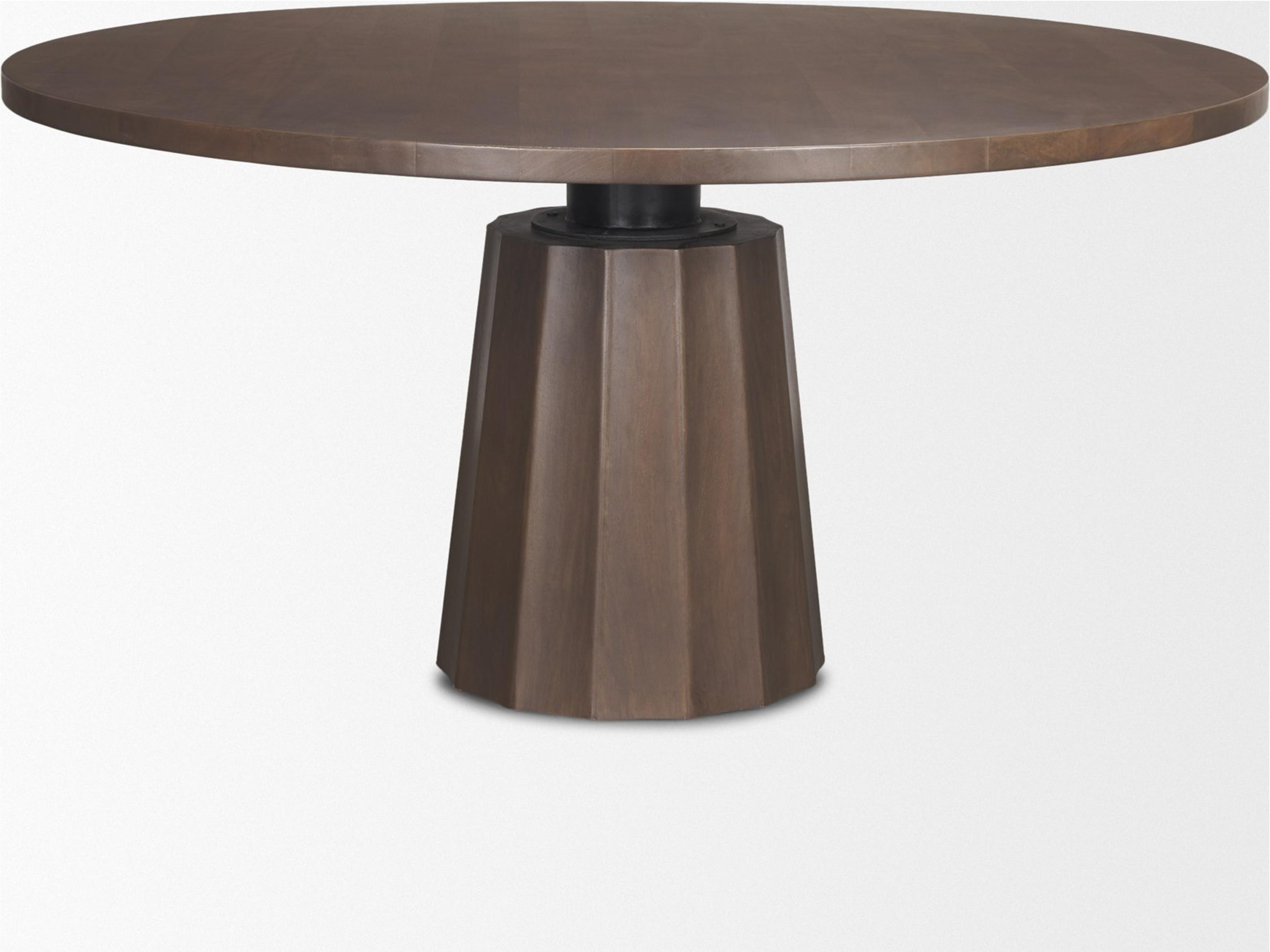 Mercana Swanson 60" Dark Brown Wood Round Pedestal Dining Table