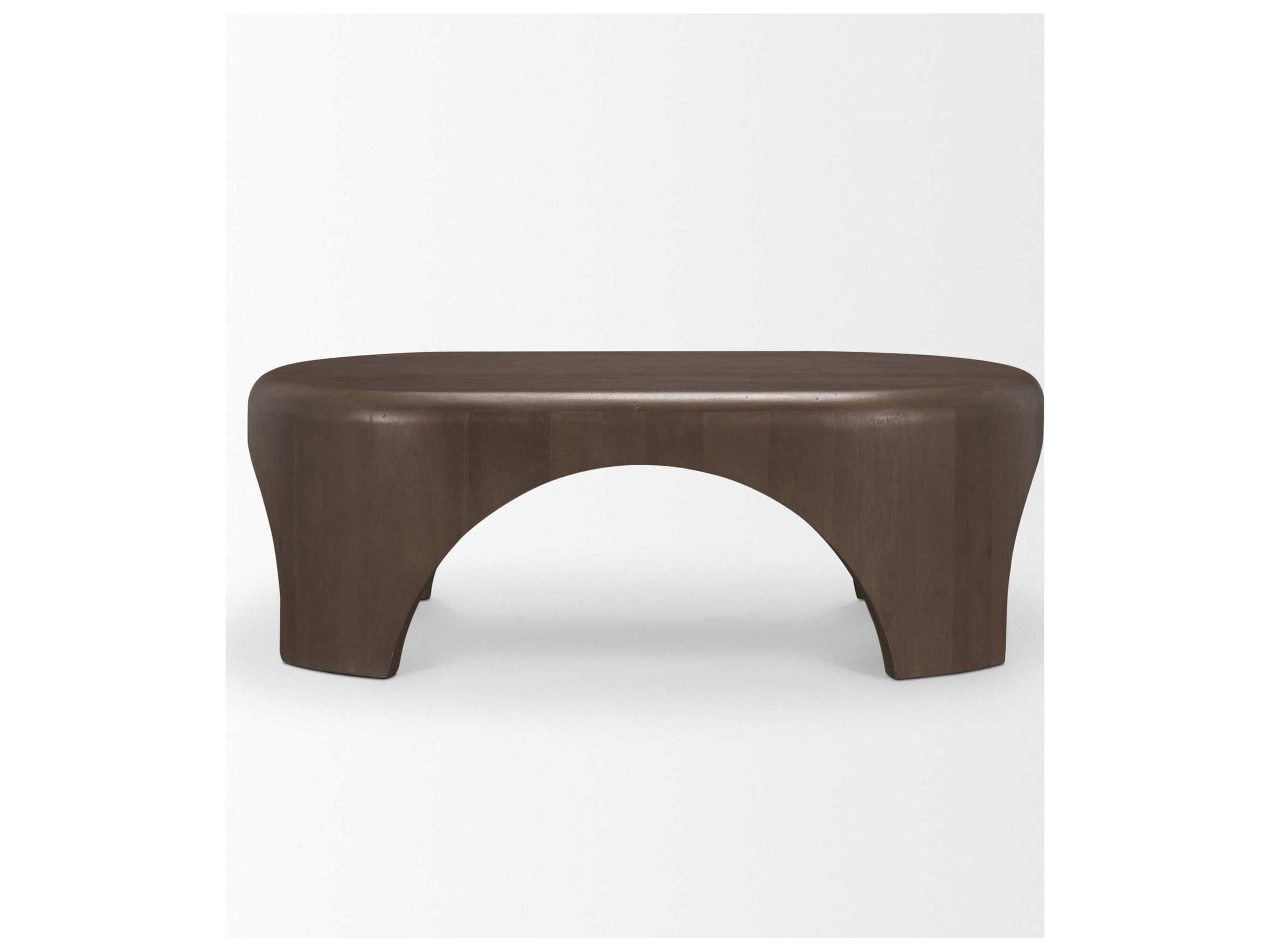 Mercana Shima Oval Dark Brown Wood w/ Arched Legs Coffee Table