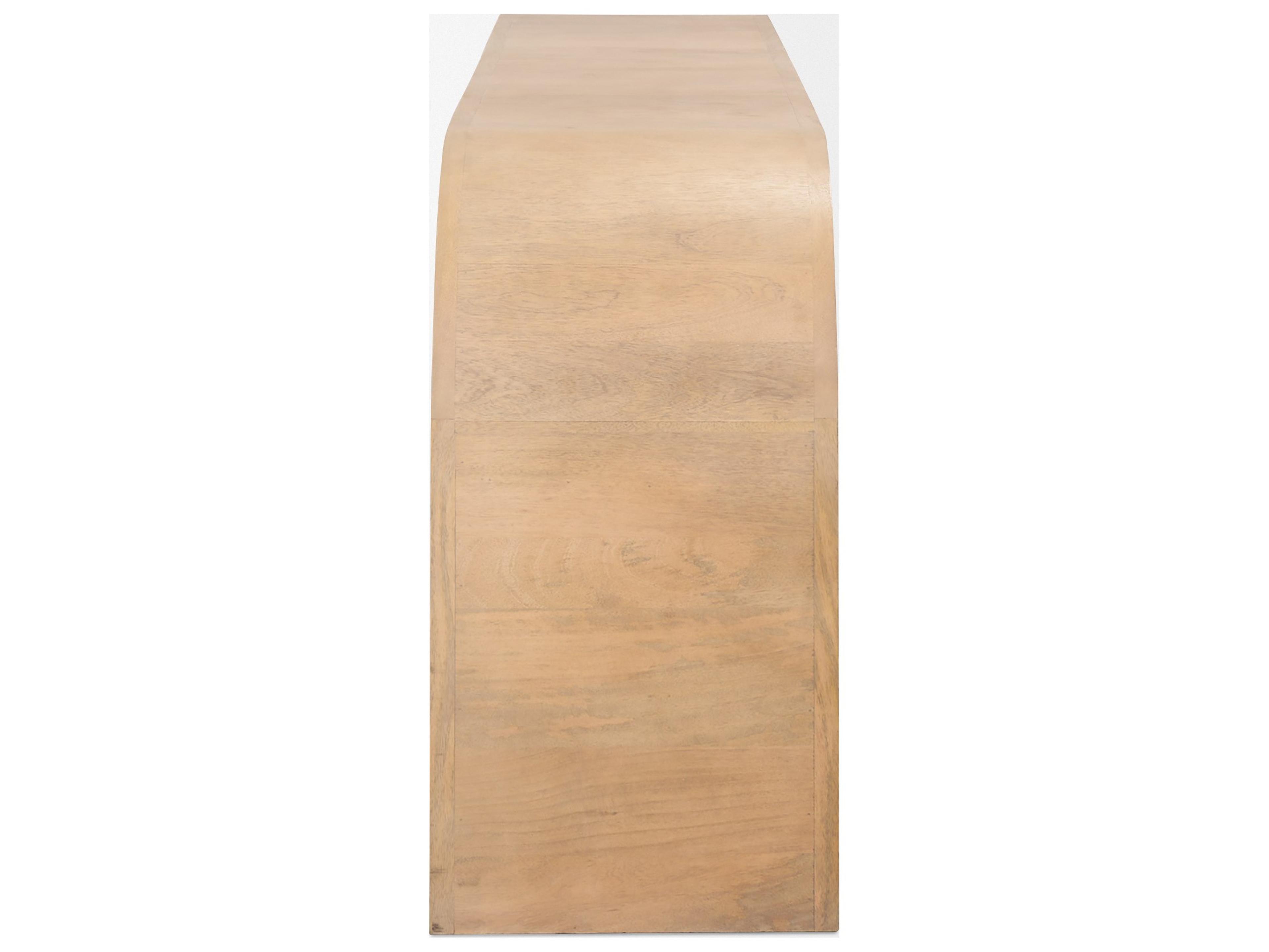 Mercana Sorina Reverse Fluted Light Brown Wood Sideboard