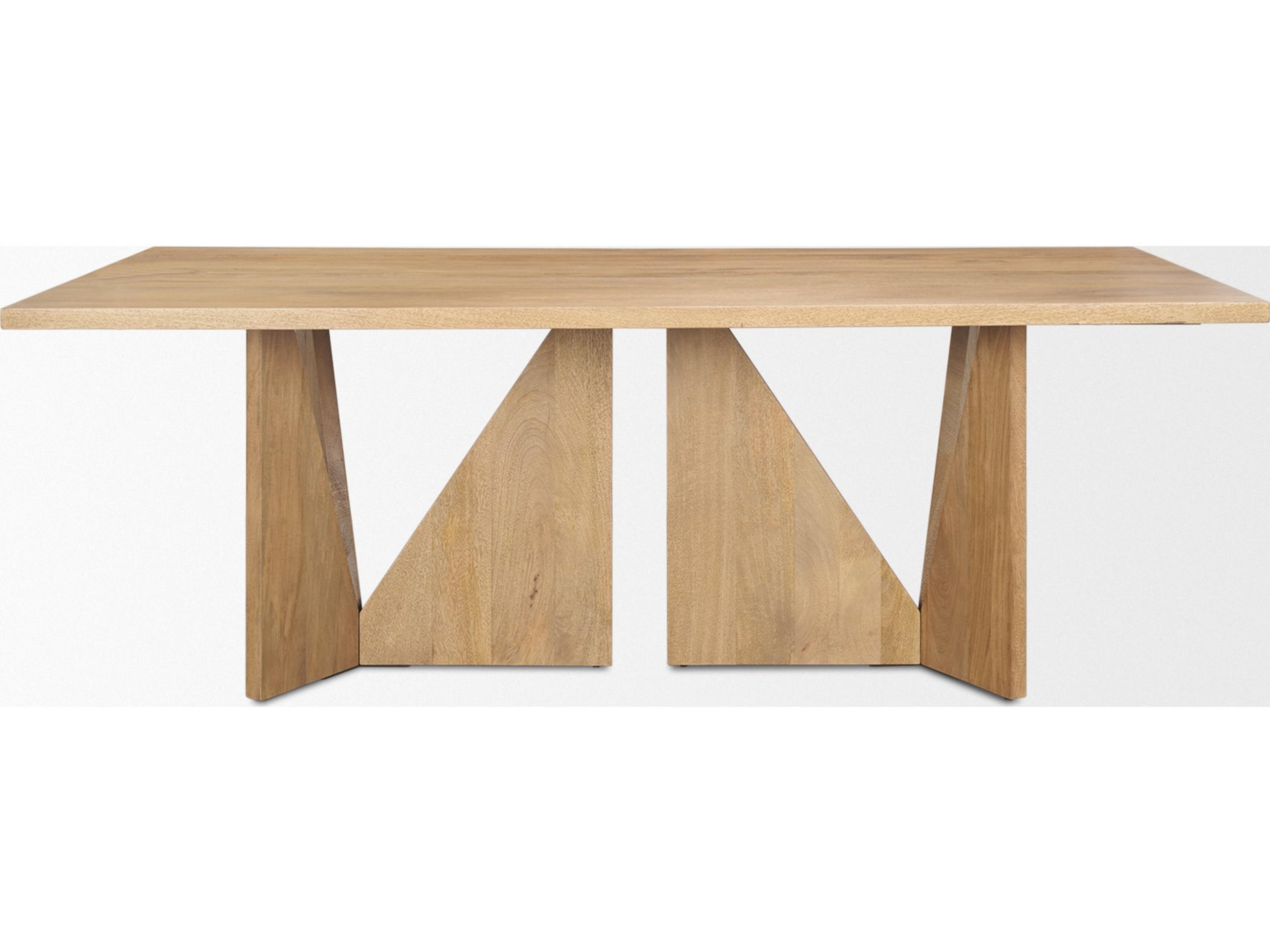 Mercana Tarro 84" Rectangular Light Brown Wood w/ Geometrical Base Dining Table