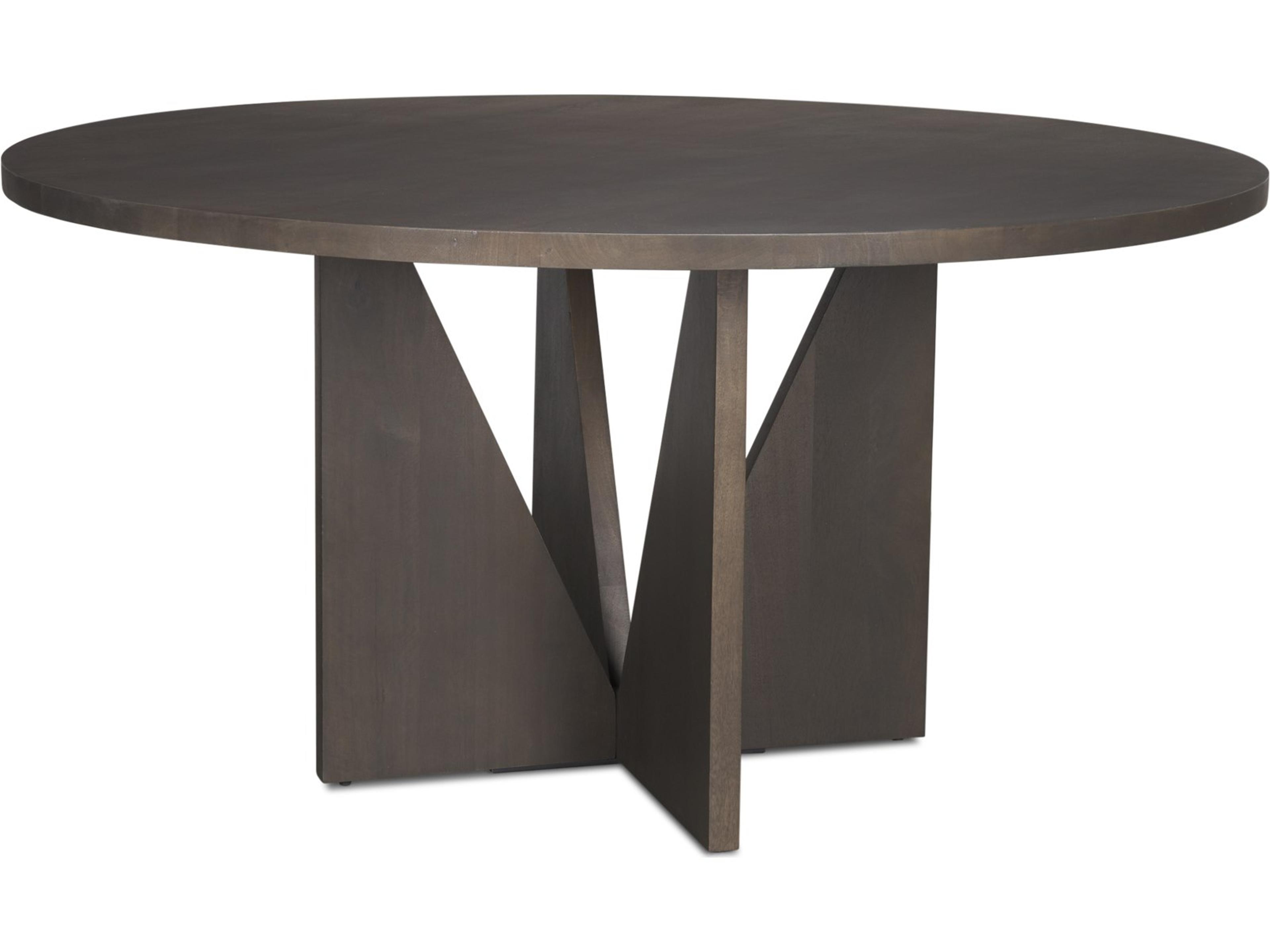 Tarro 60" Round Textured Espresso Wood w/ Geometrical Base Dining Table