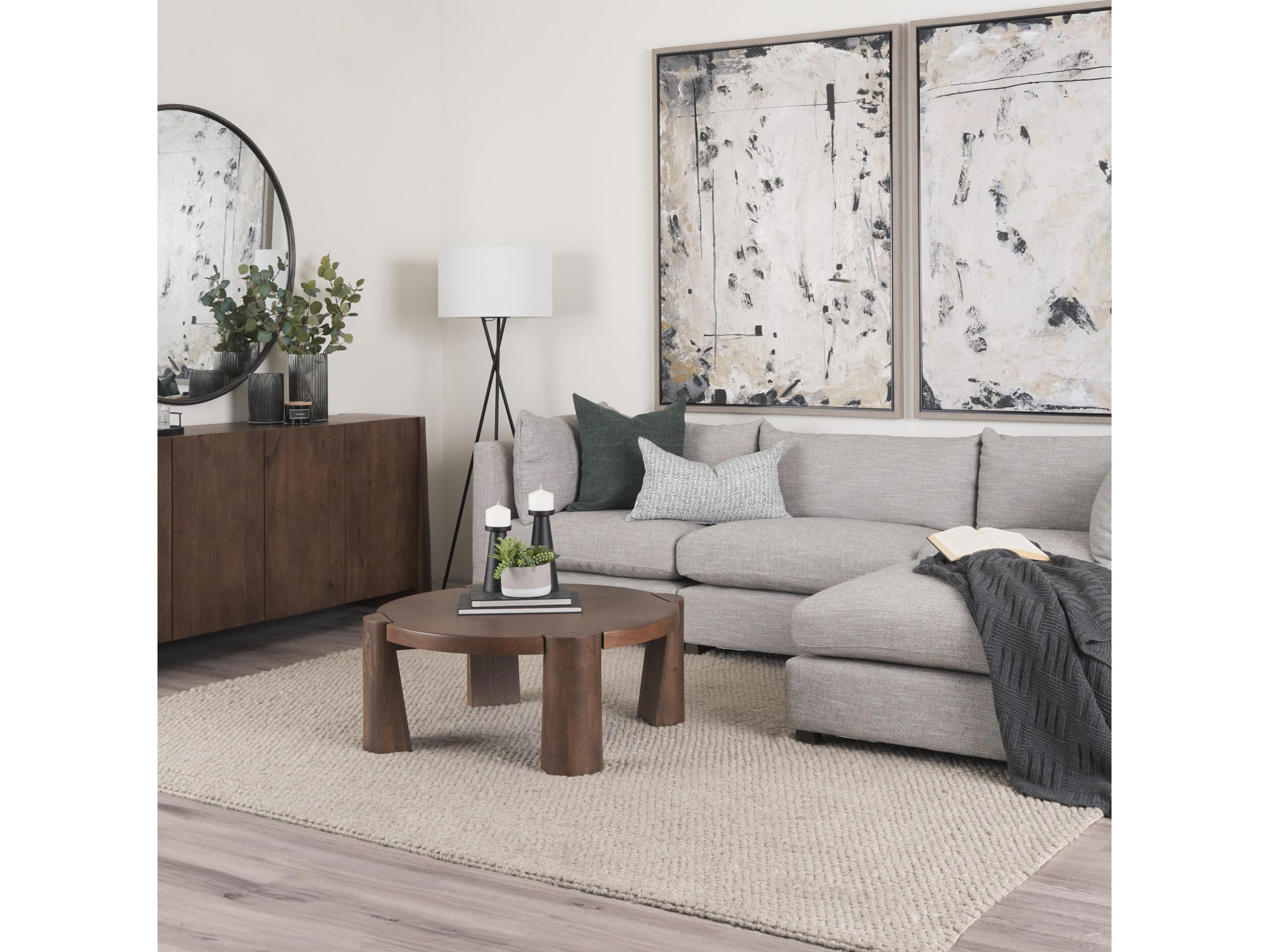 Mercana Tammar Round Wood w/ Tapered Legs Coffee Table