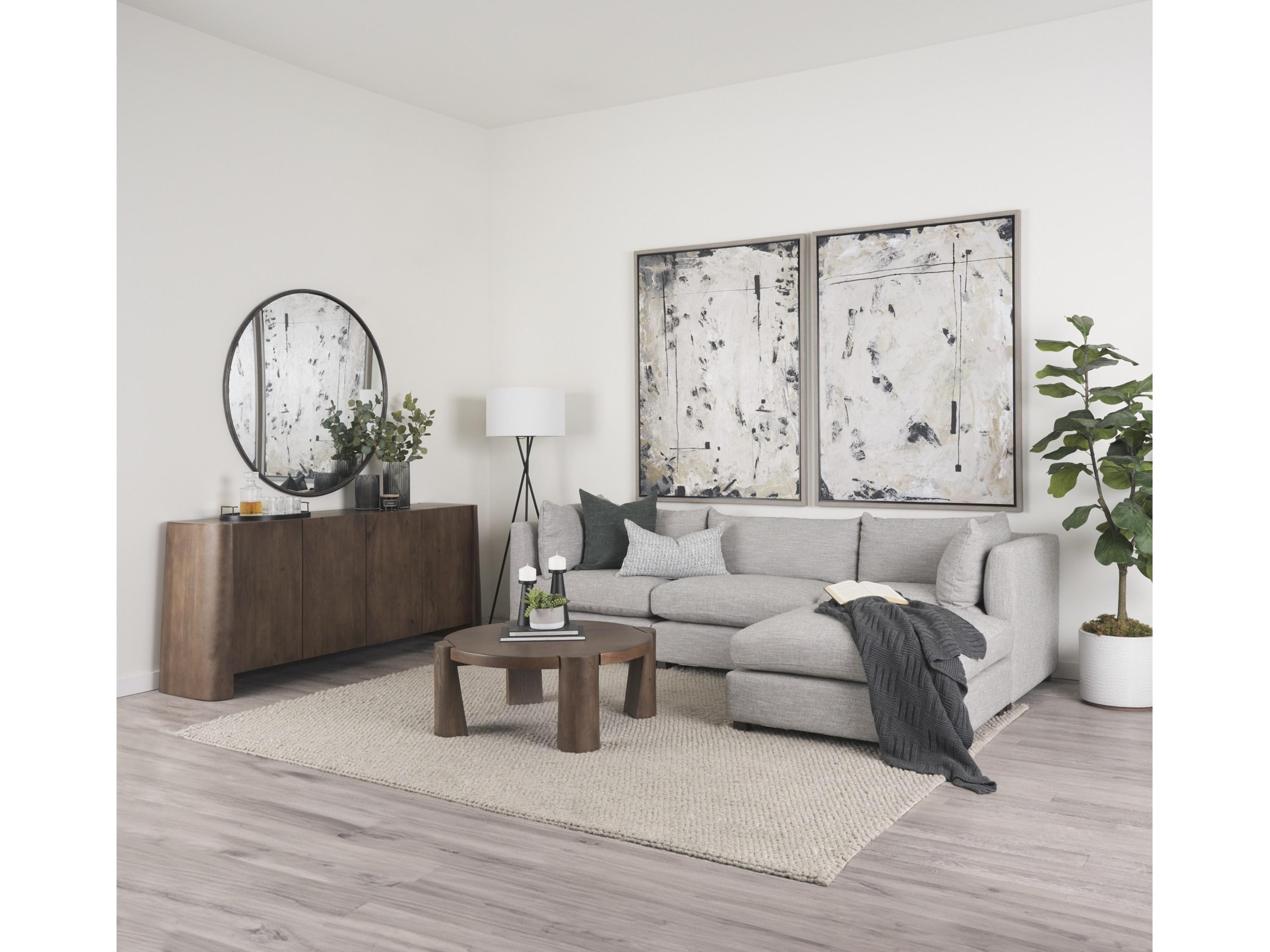 Mercana Tammar Round Wood w/ Tapered Legs Coffee Table