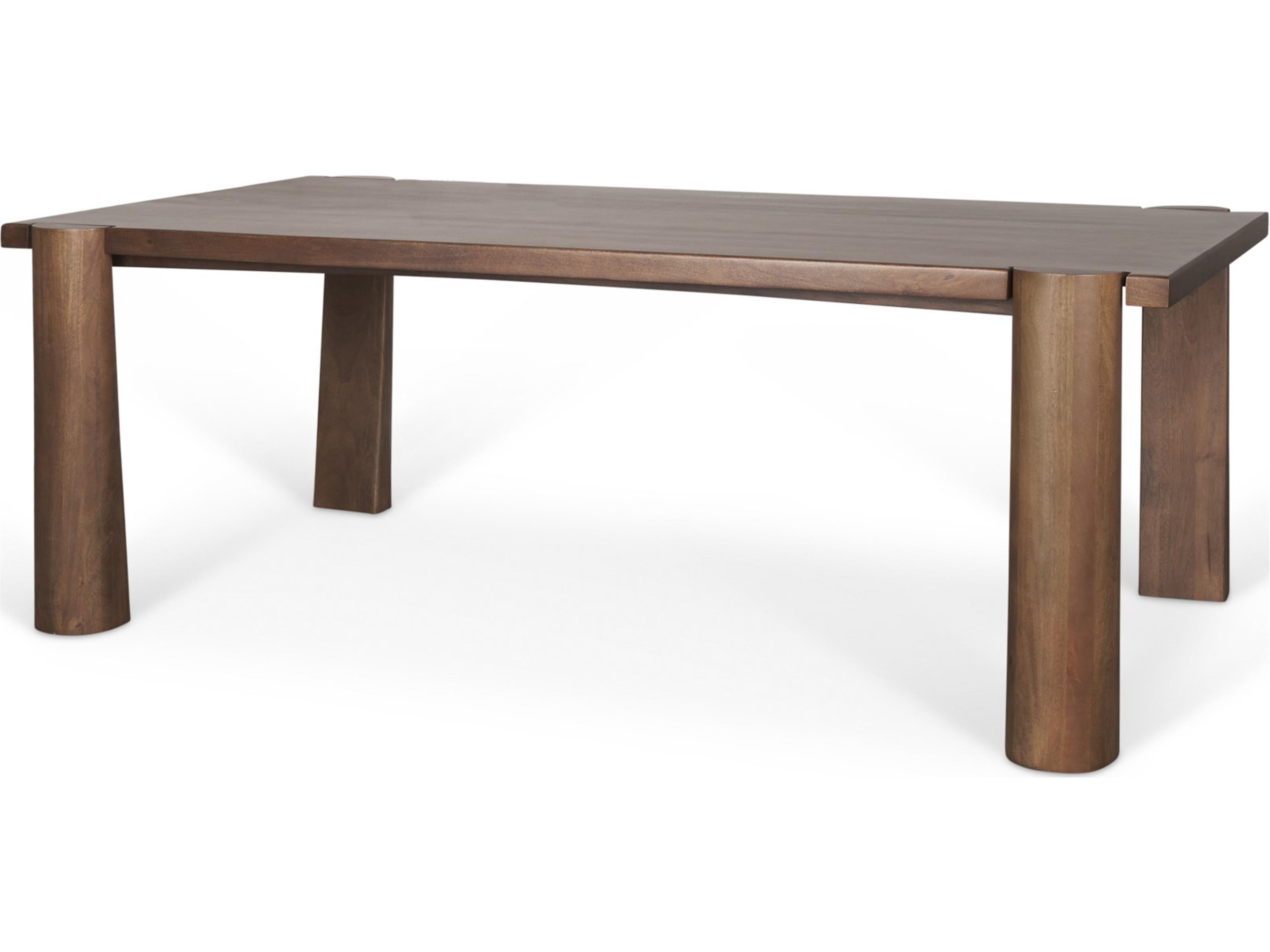 Tammar Rectangular Brown Wood w/ Tapered Legs Dining Table