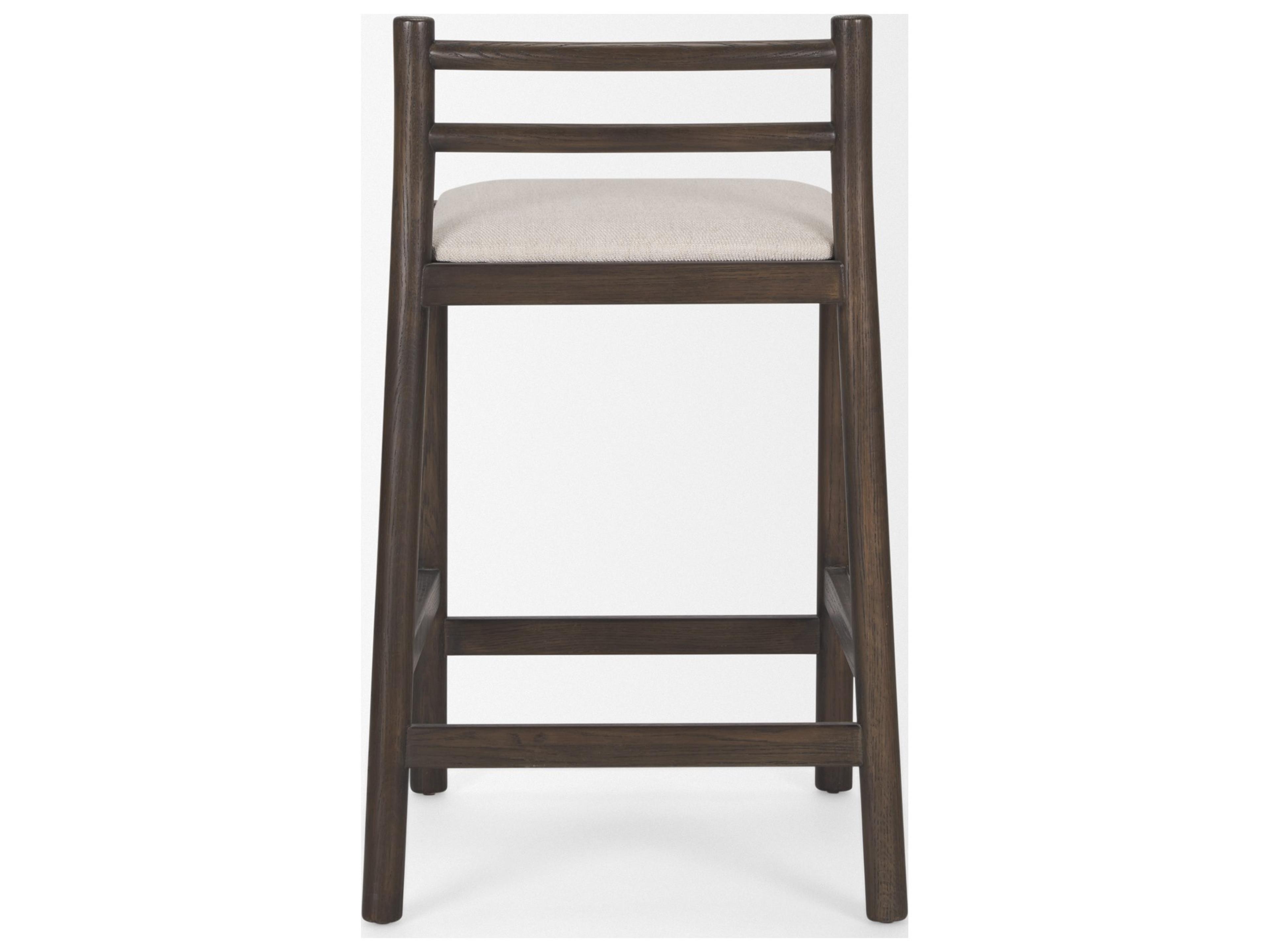 Mercana Sam Dark Brown Wood w/ Cream Fabric Counter Stool