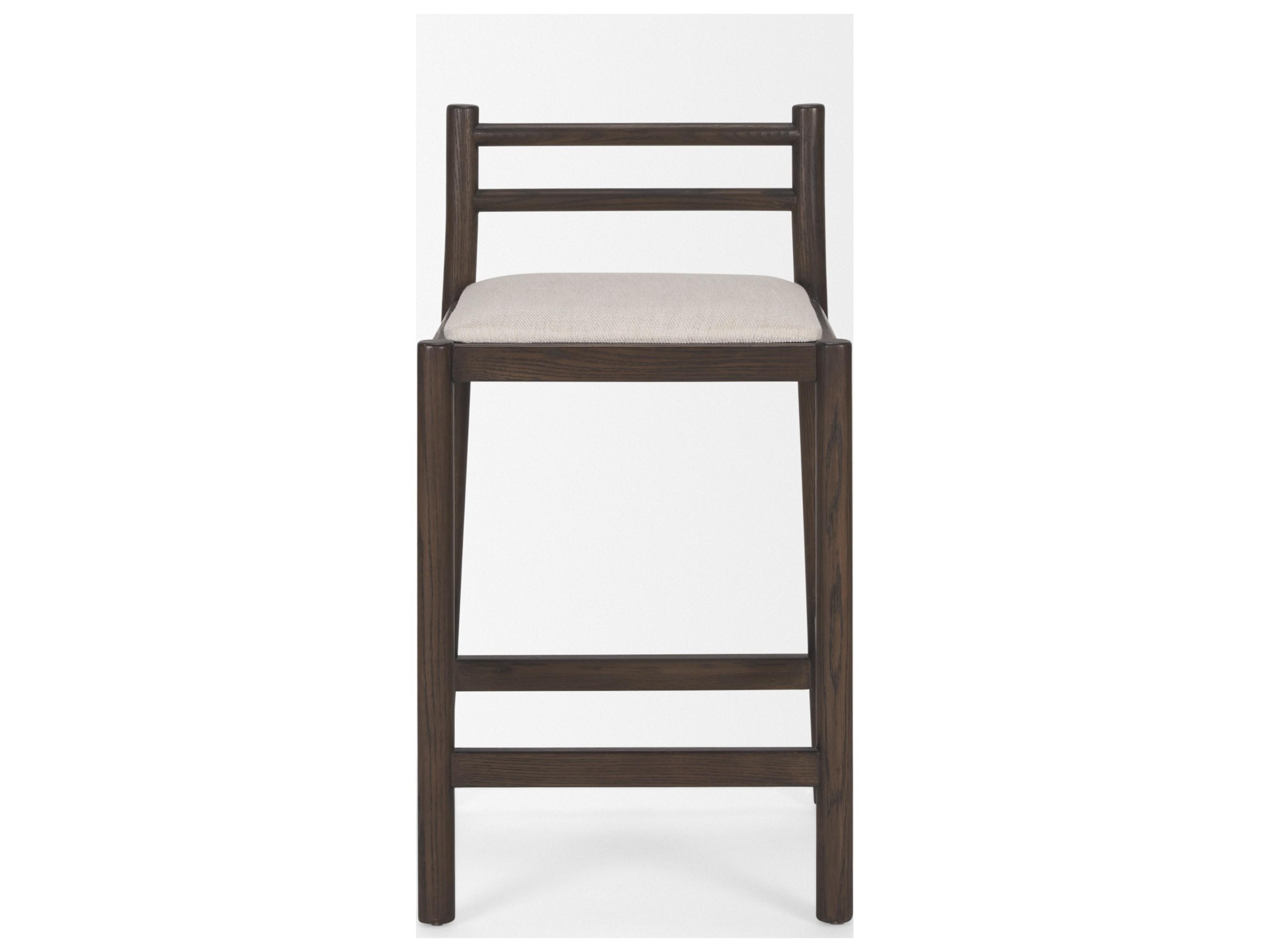 Mercana Sam Dark Brown Wood w/ Cream Fabric Counter Stool