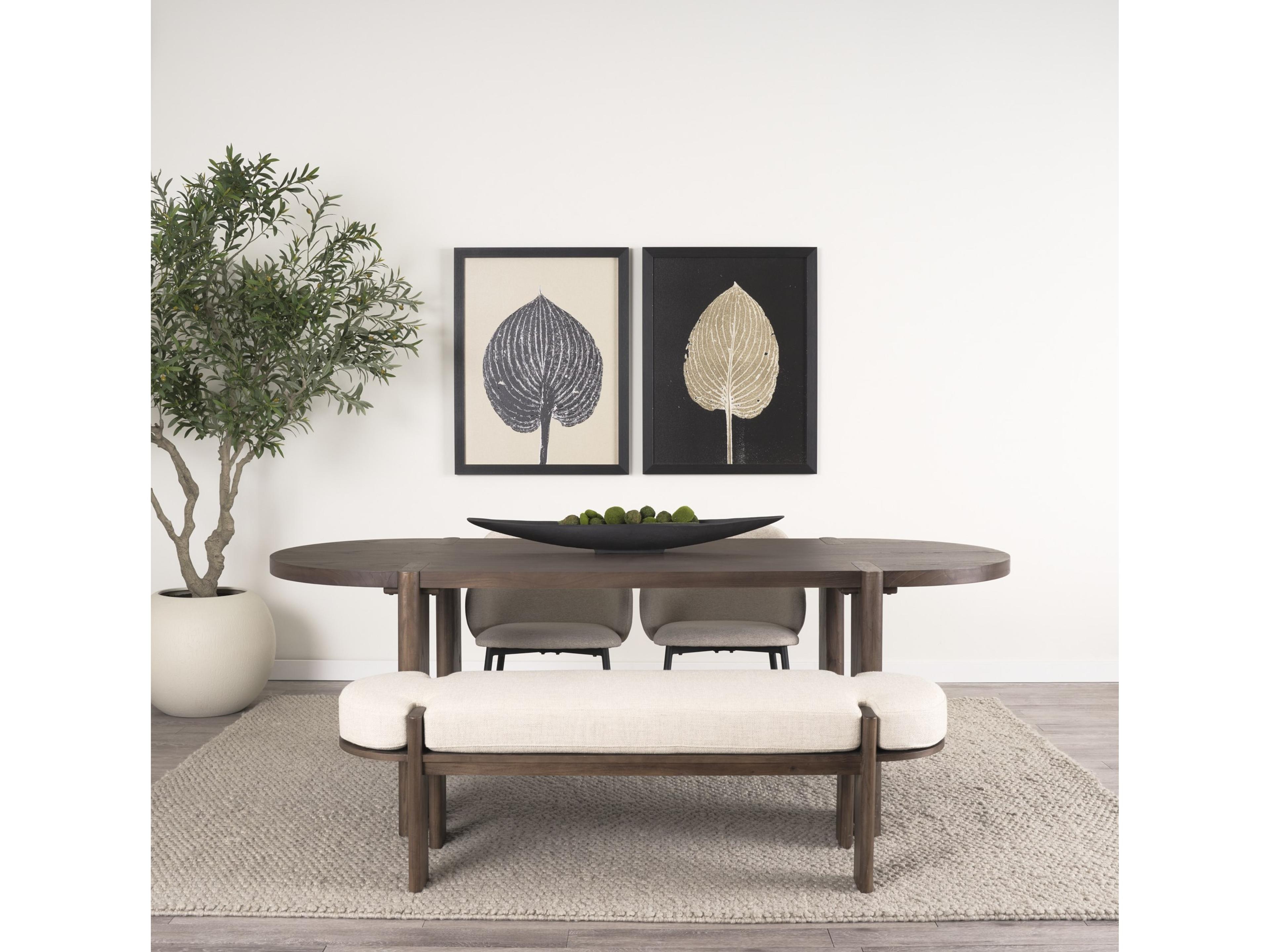Mercana Sohan Dark Elm Wood Oval Dining Table