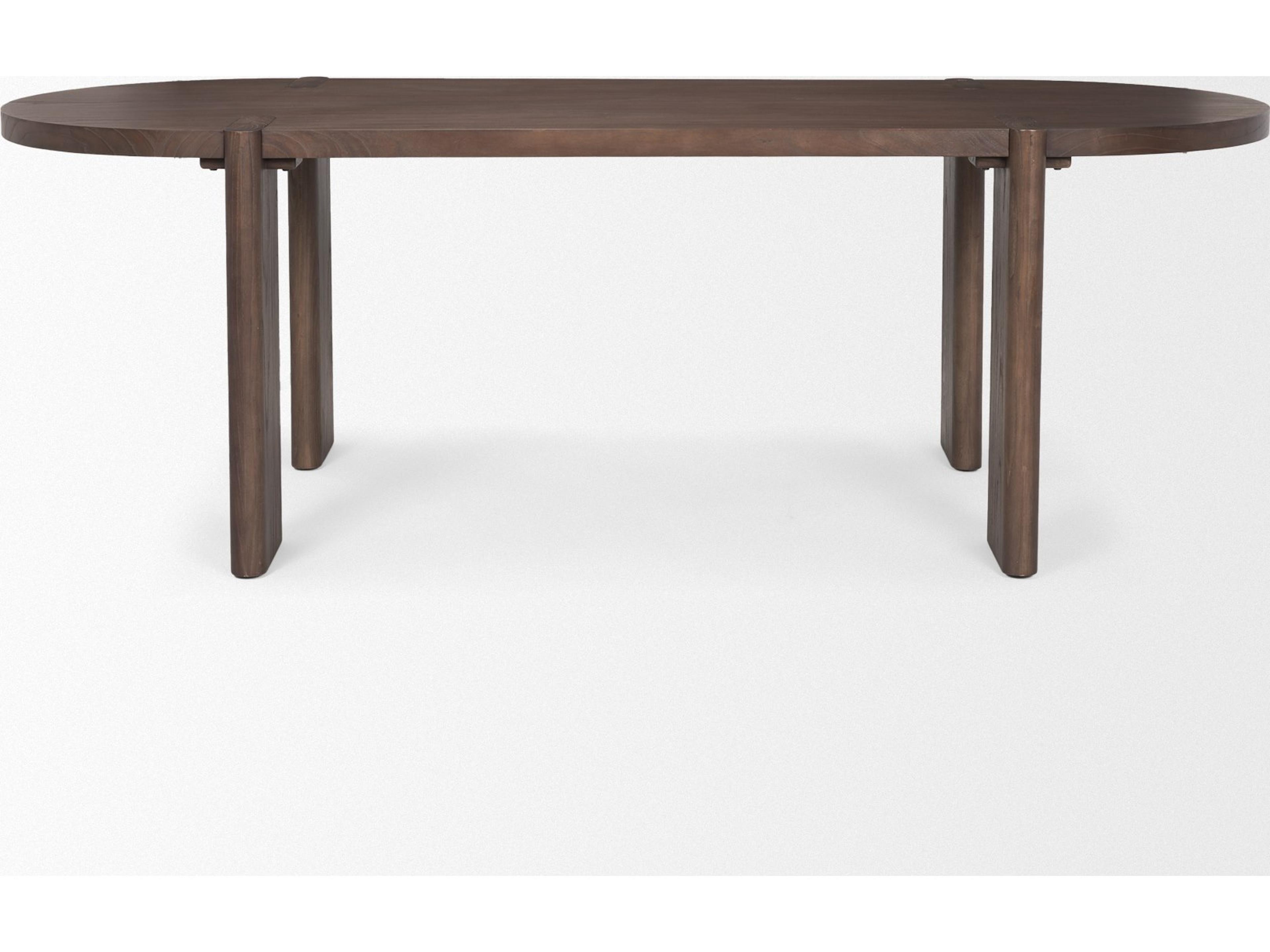 Mercana Sohan Dark Elm Wood Oval Dining Table