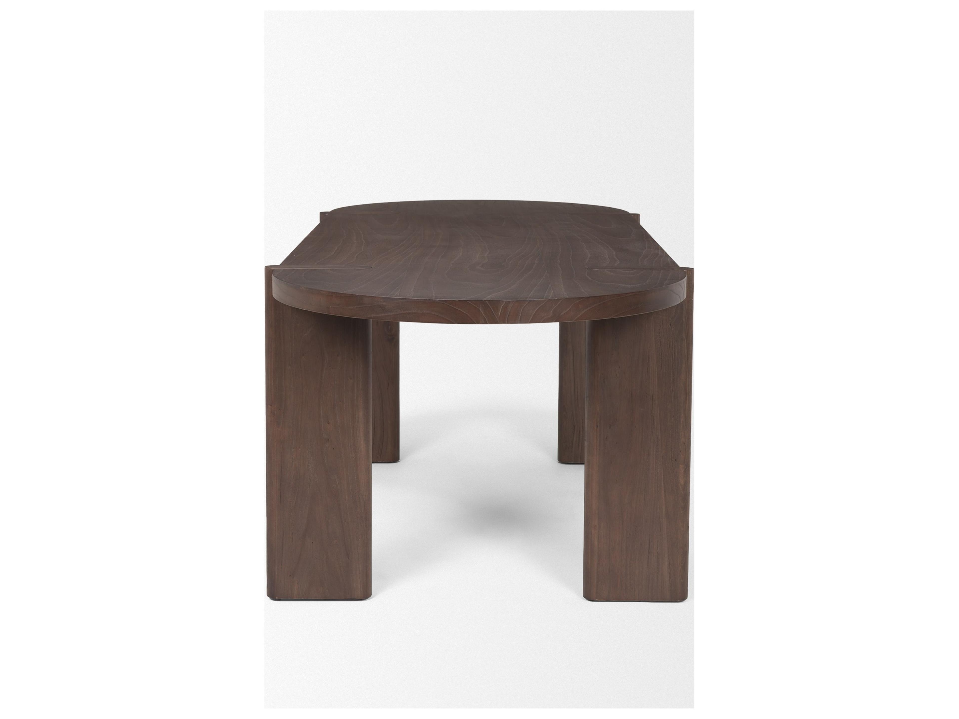 Mercana Sohan Dark Elm Wood Oval Dining Table
