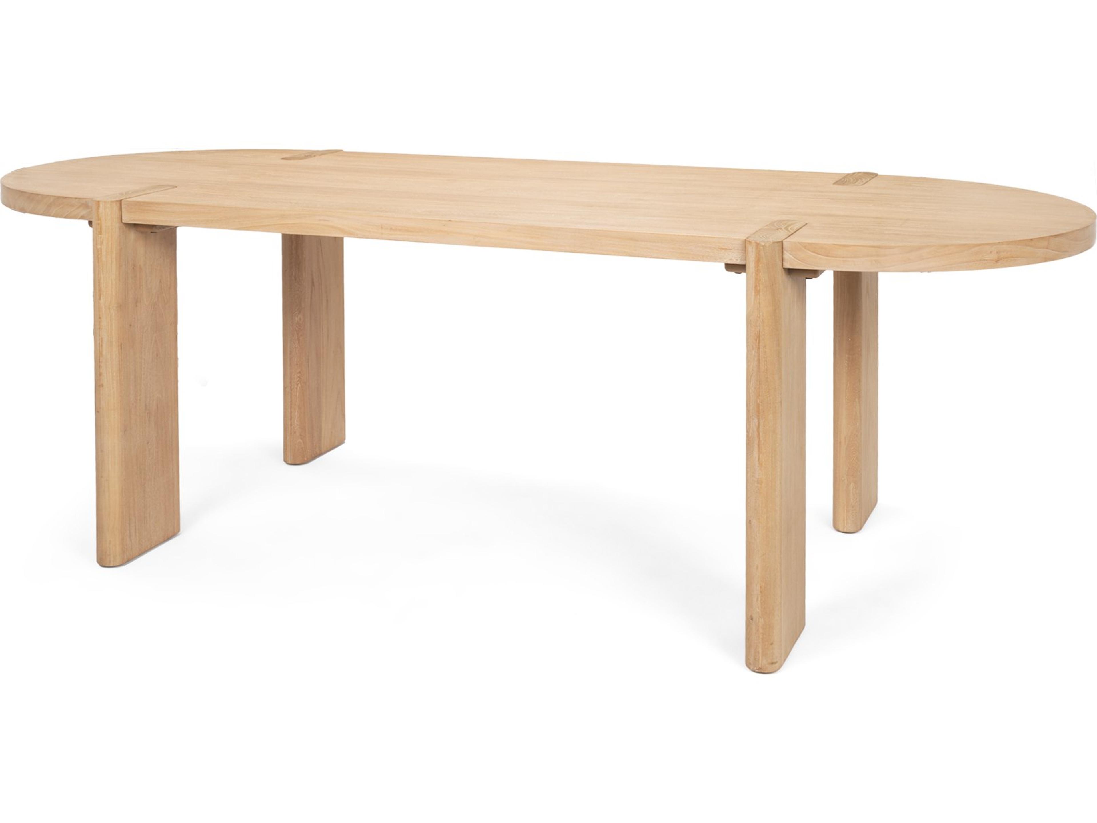 Sohan Light Brown Wood Oval Dining Table