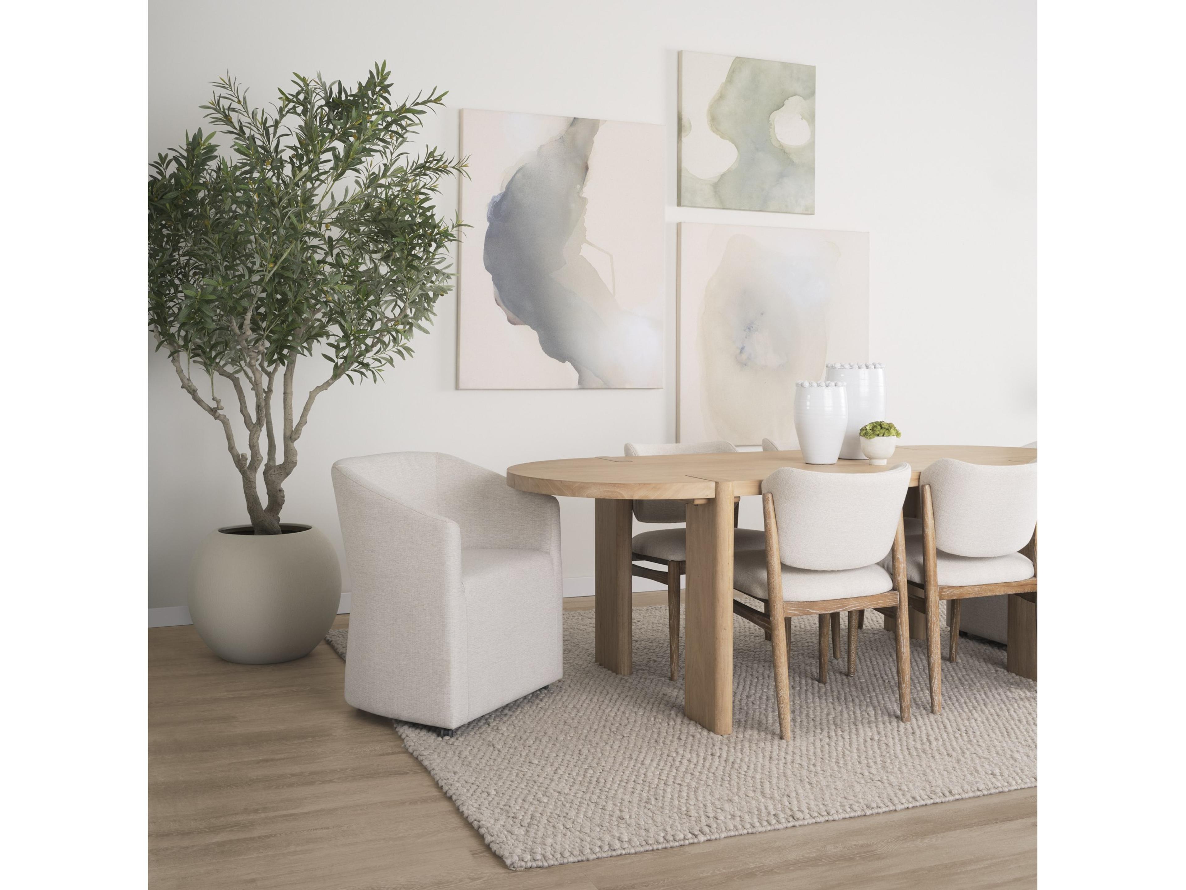 Mercana Sohan Light Brown Wood Oval Dining Table