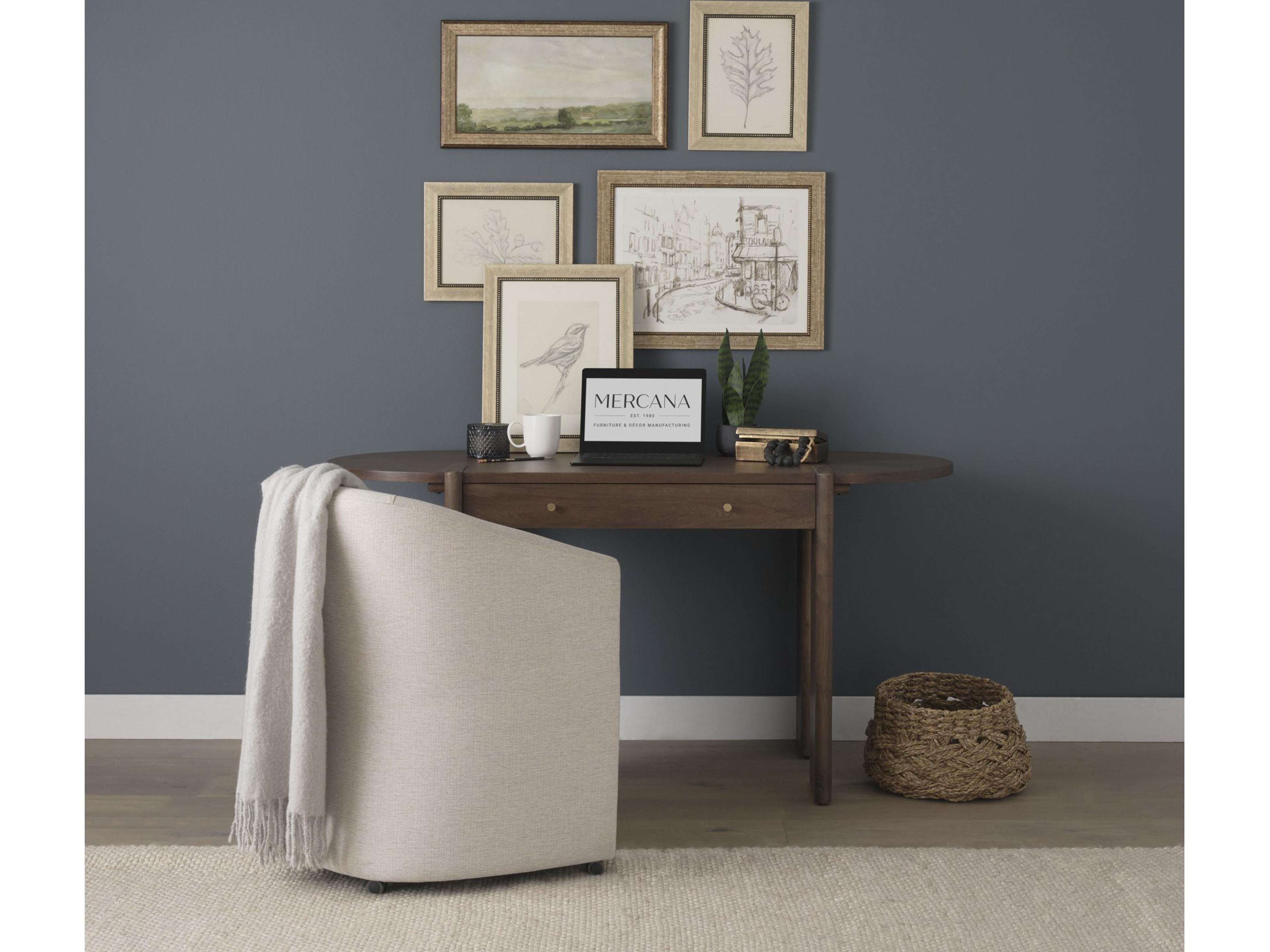 Mercana Sohan Dark Brown Elm Wood Oblong Desk