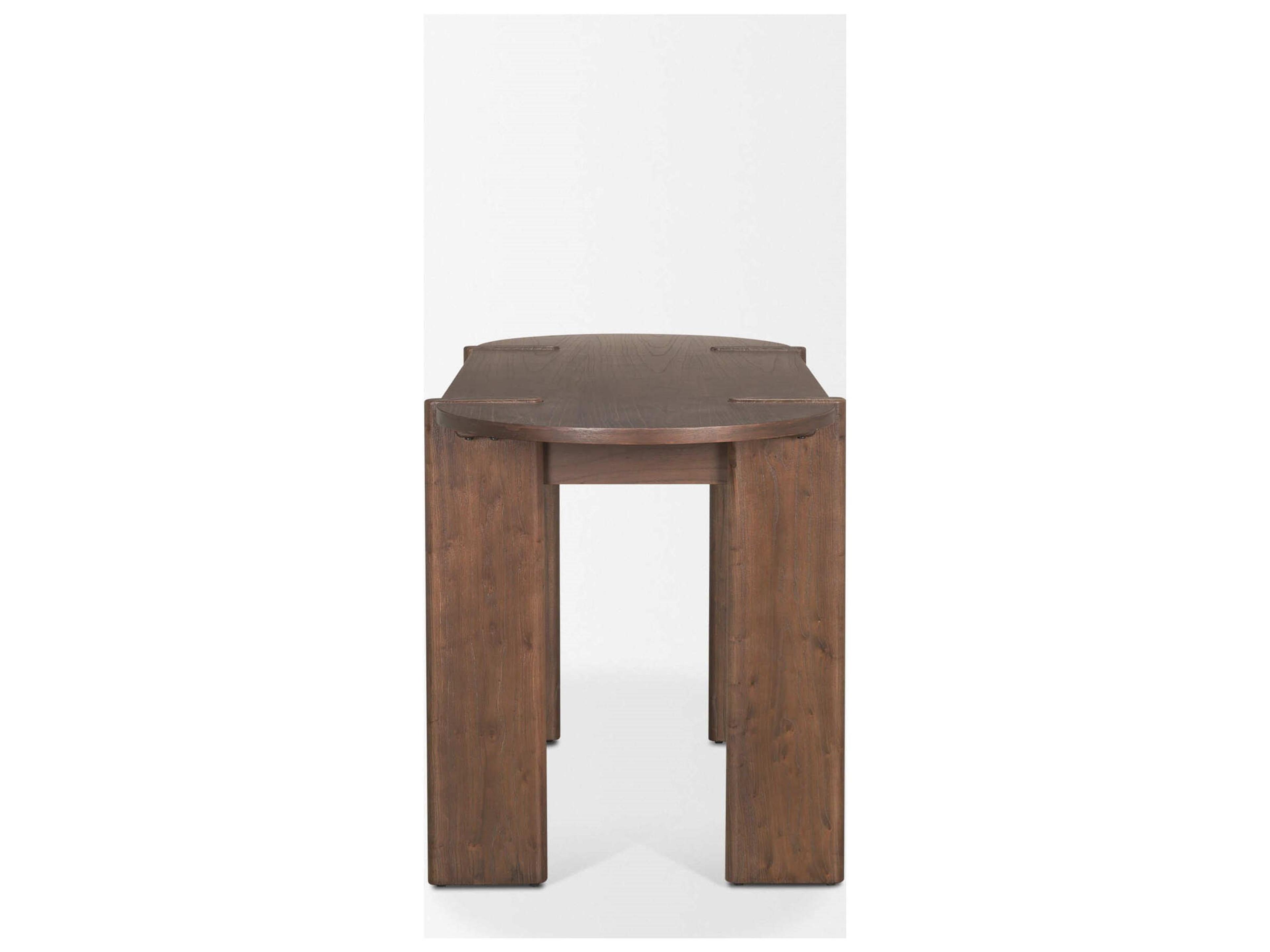 Mercana Sohan Dark Brown Elm Wood Oblong Desk