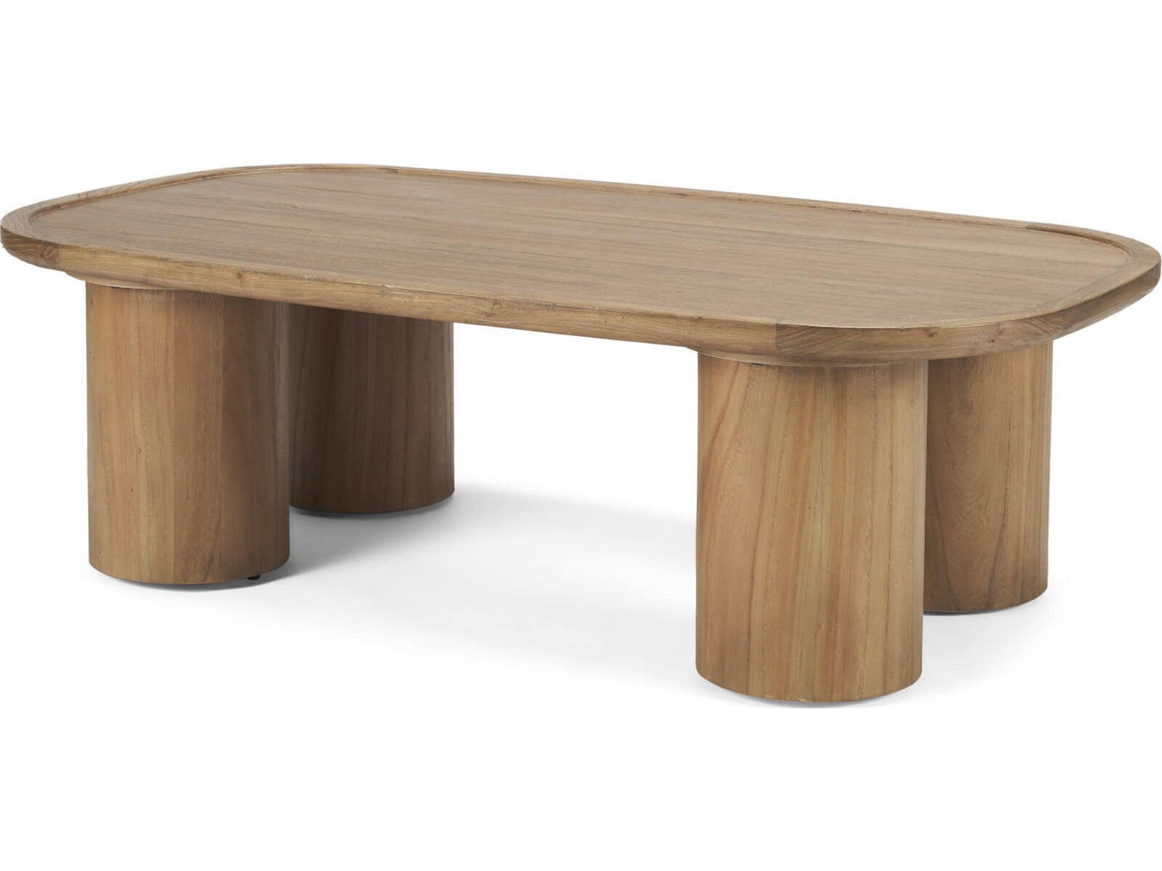 Tavi Rectangular Natural Brown w/ Column Legs Coffee Table