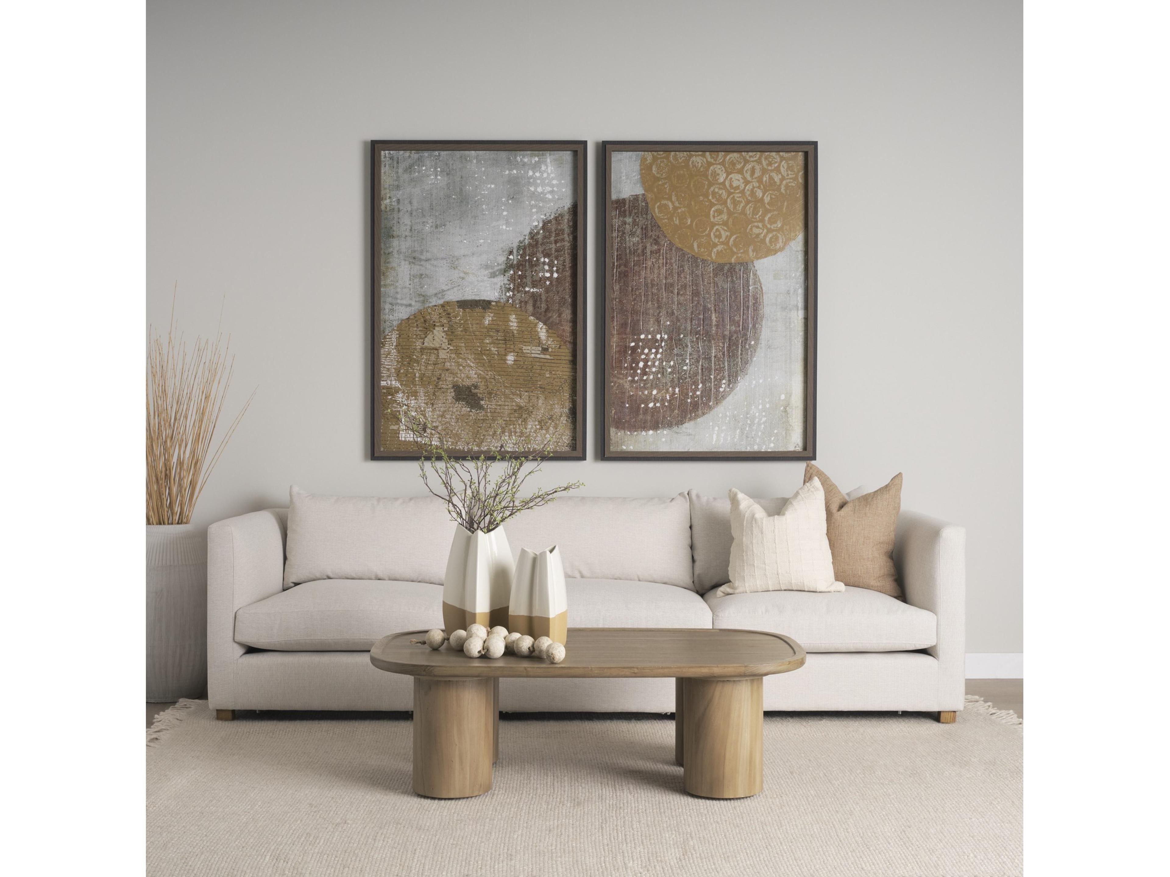 Mercana Tavi Rectangular Natural Brown w/ Column Legs Coffee Table