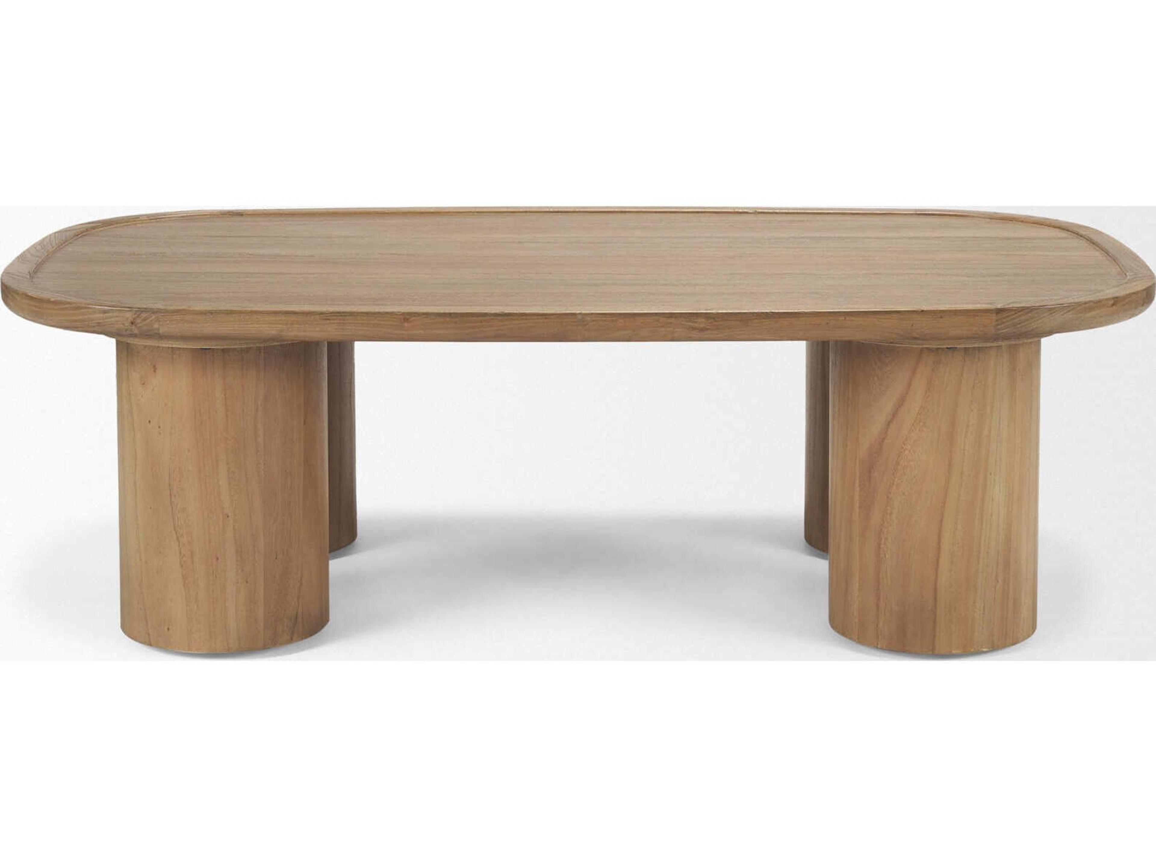 Mercana Tavi Rectangular Natural Brown w/ Column Legs Coffee Table