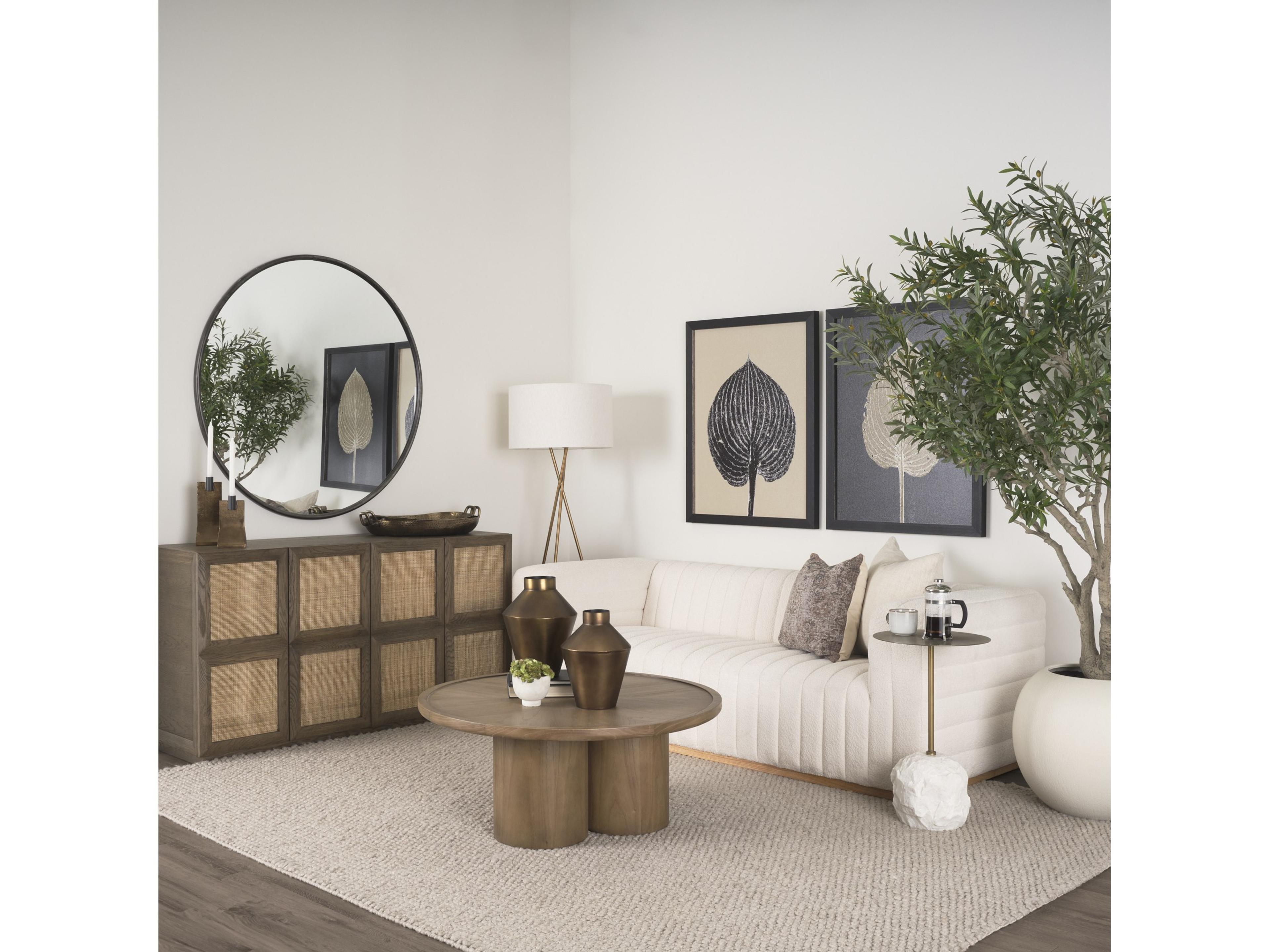 Mercana Tavi Medium Brown Round Coffee Table