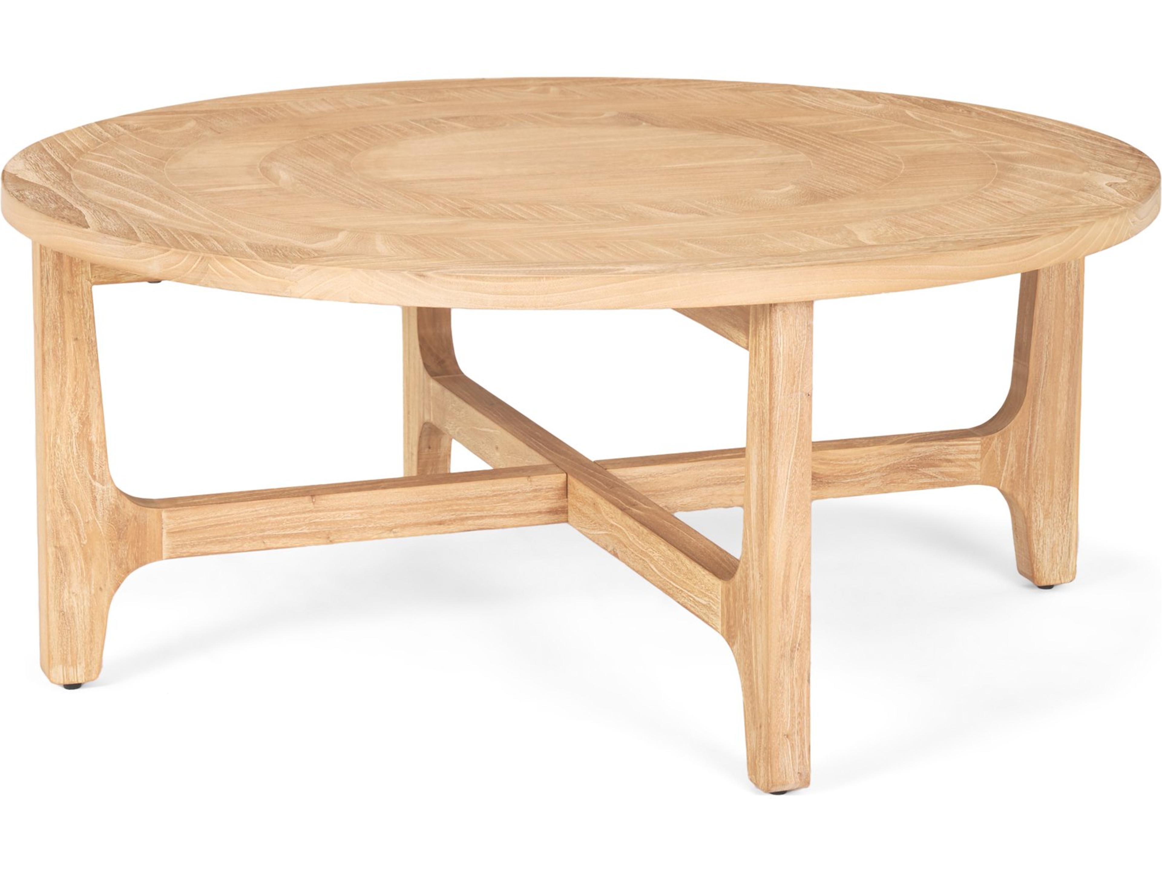 Taylin Light Brown Wood Round Coffee Table