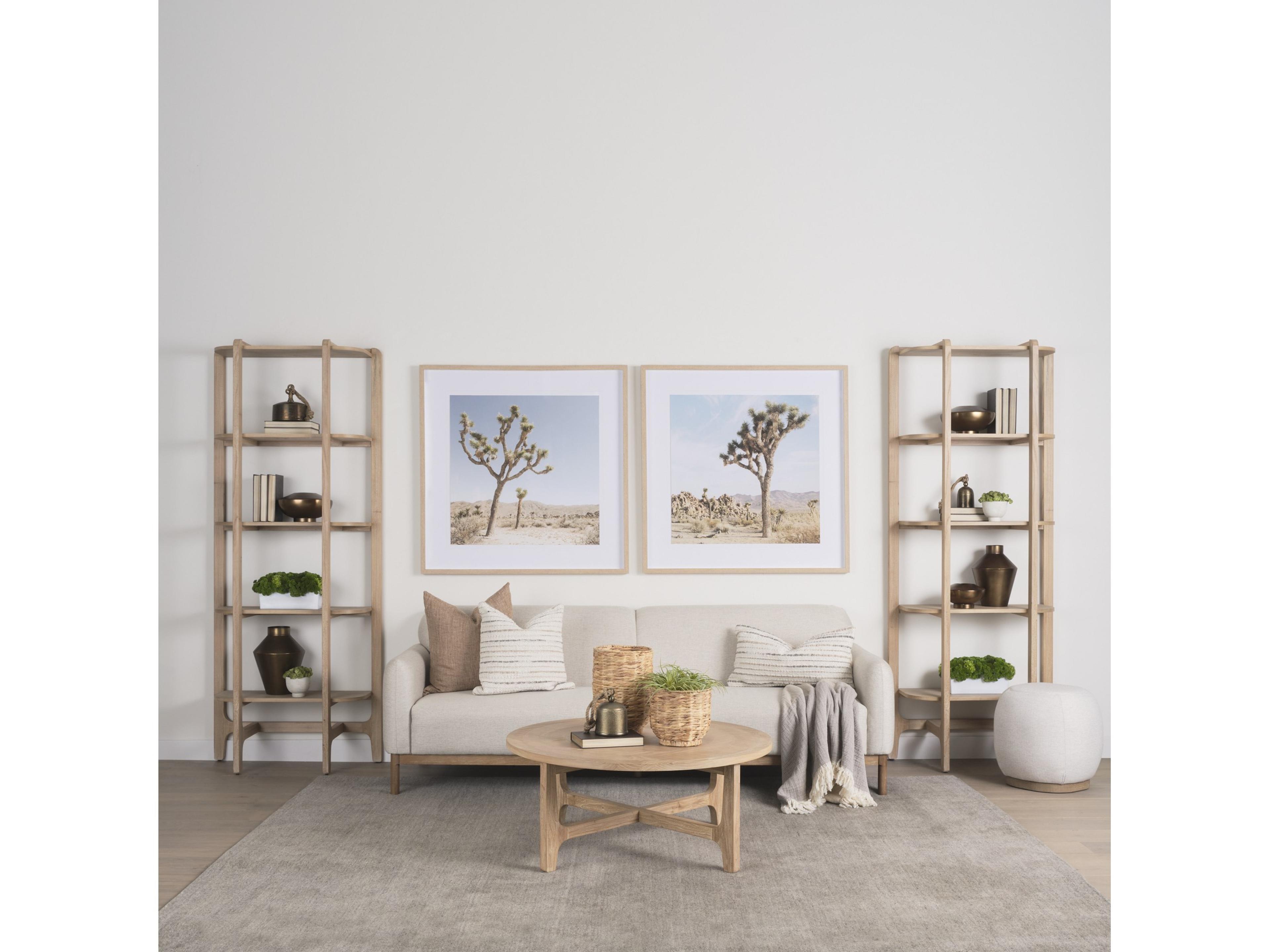 Mercana Taylin Light Brown Wood Round Coffee Table