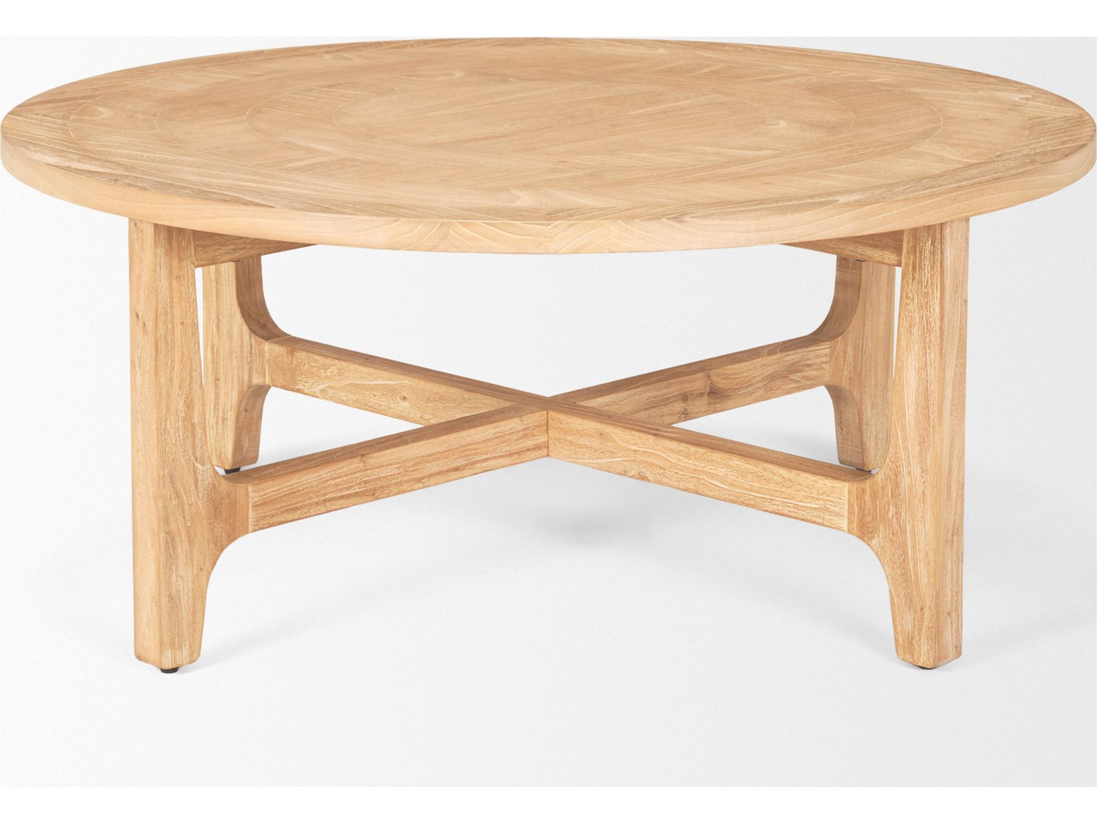 Mercana Taylin Light Brown Wood Round Coffee Table