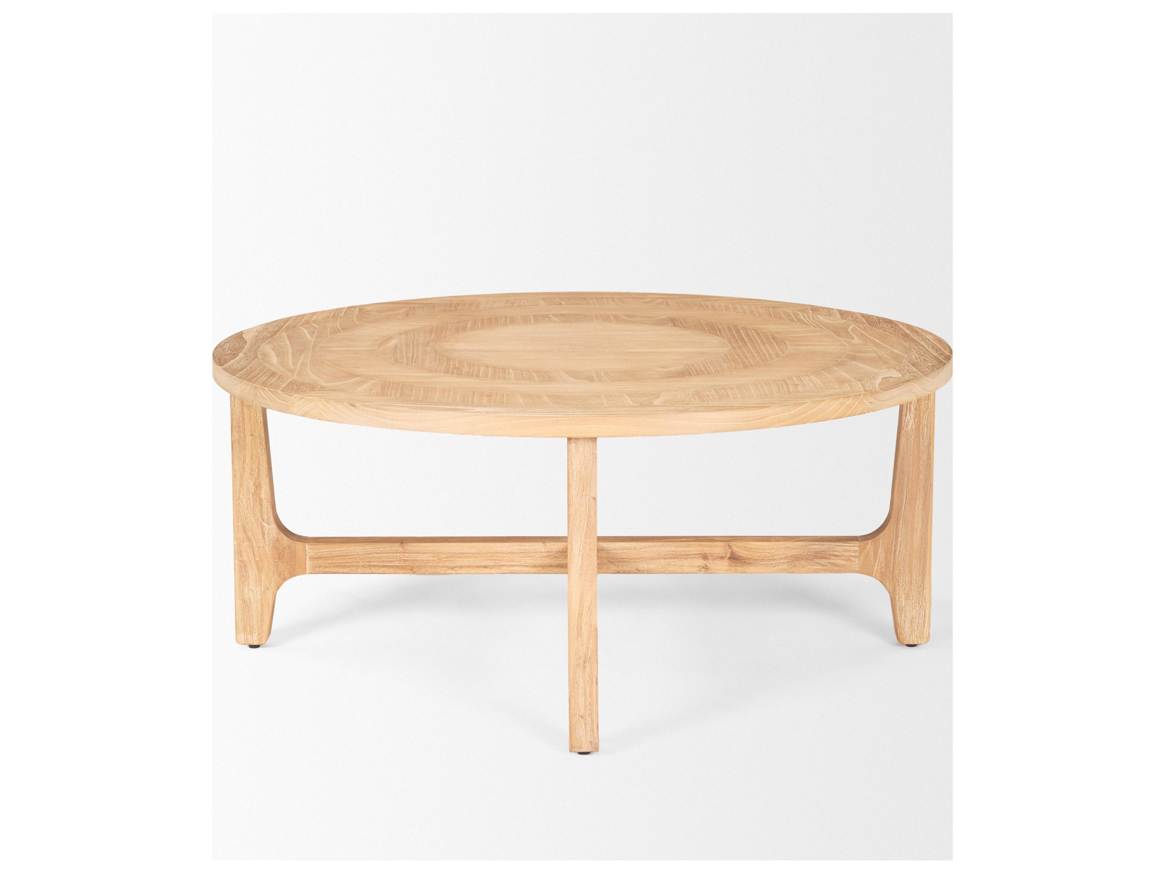 Mercana Taylin Light Brown Wood Round Coffee Table