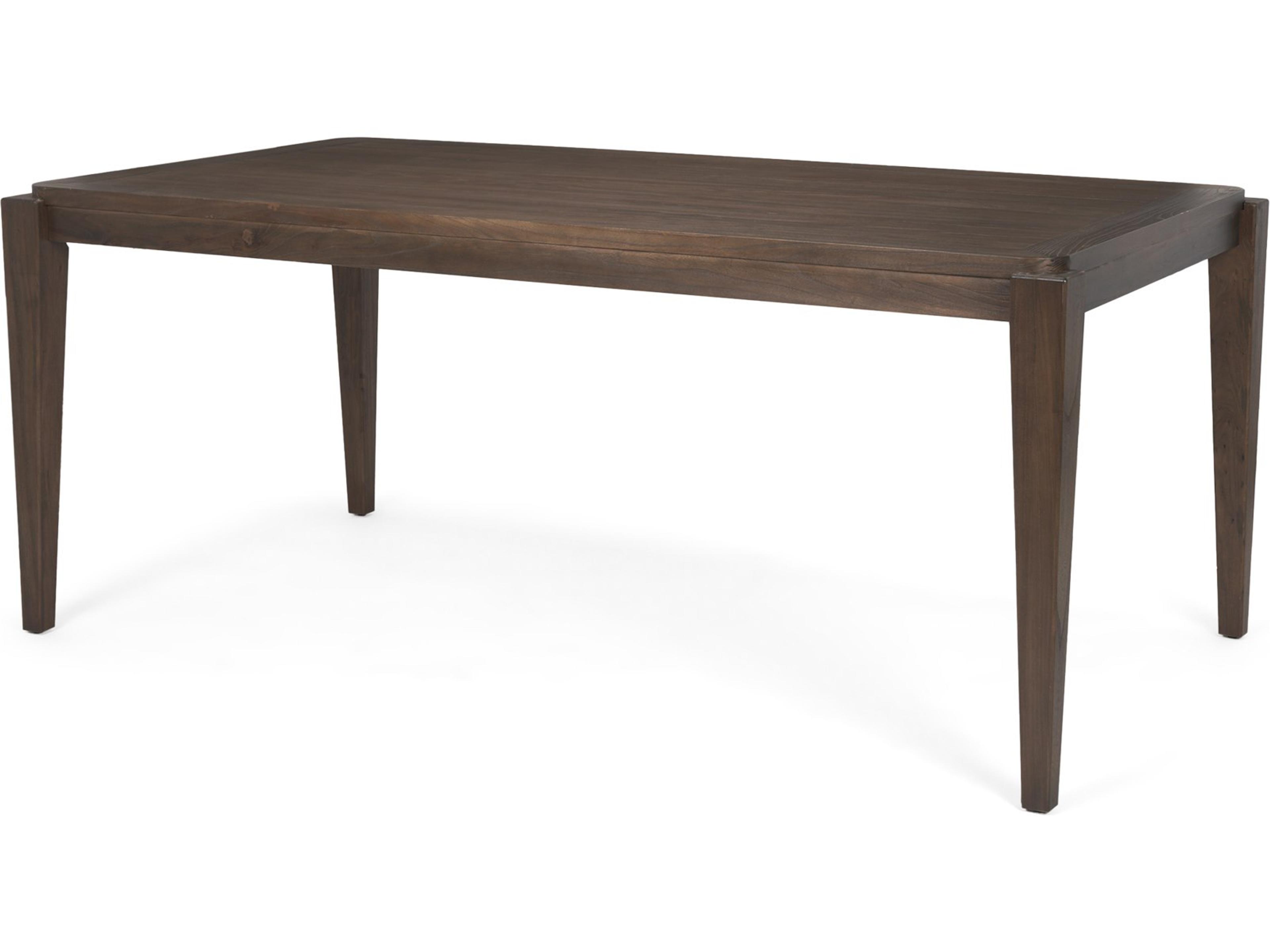 Teva Dark Brown Wood Rectangular 72" Dining Table