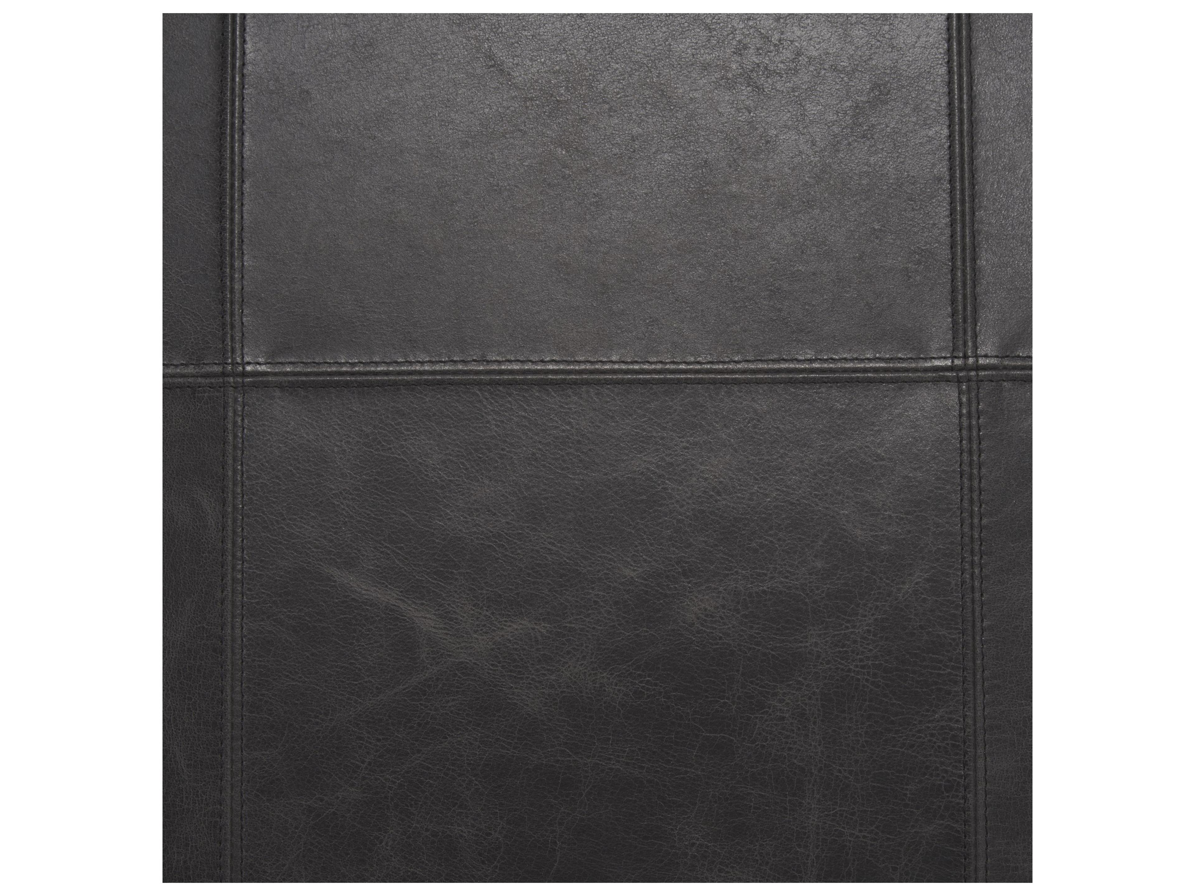 Mercana Stratton Gunmetal w/ Genuine Aged Black Leather Upholstered Accent Chair