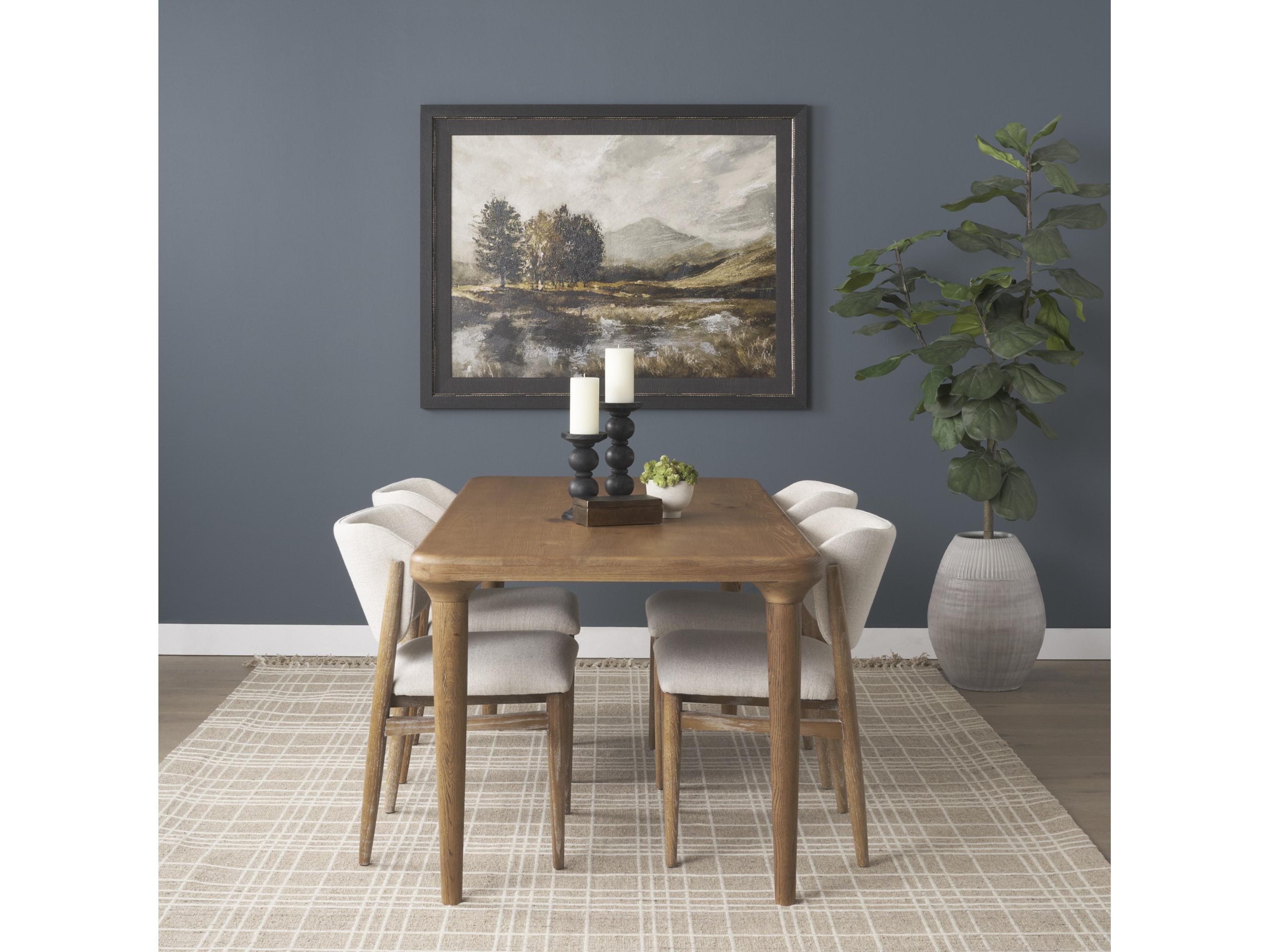 Mercana Suvan 72L Light Brown Rectangular Oak Wood Dining Table