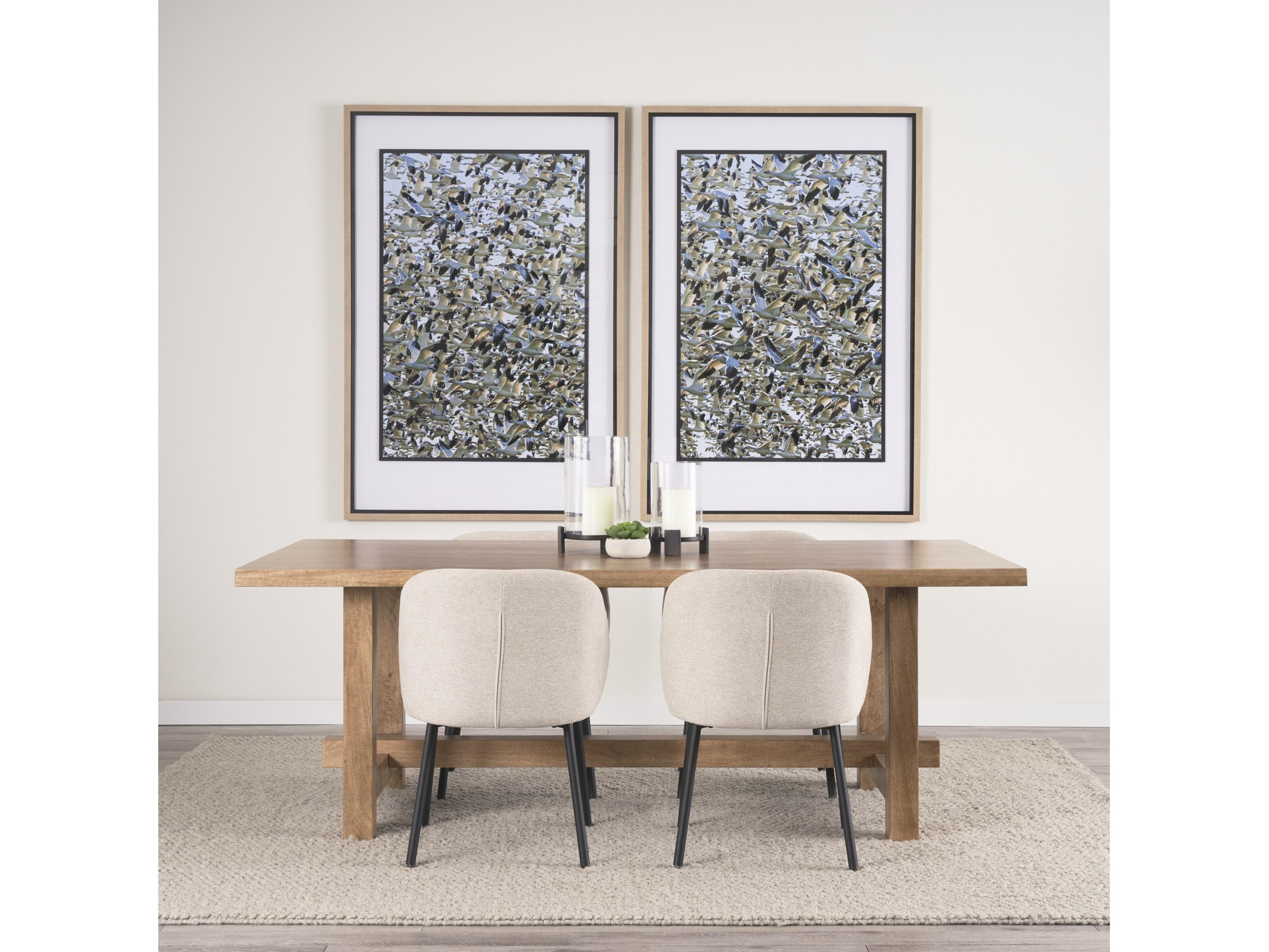 Mercana Suke Rectangular Natural Wood Trestle Dining Table