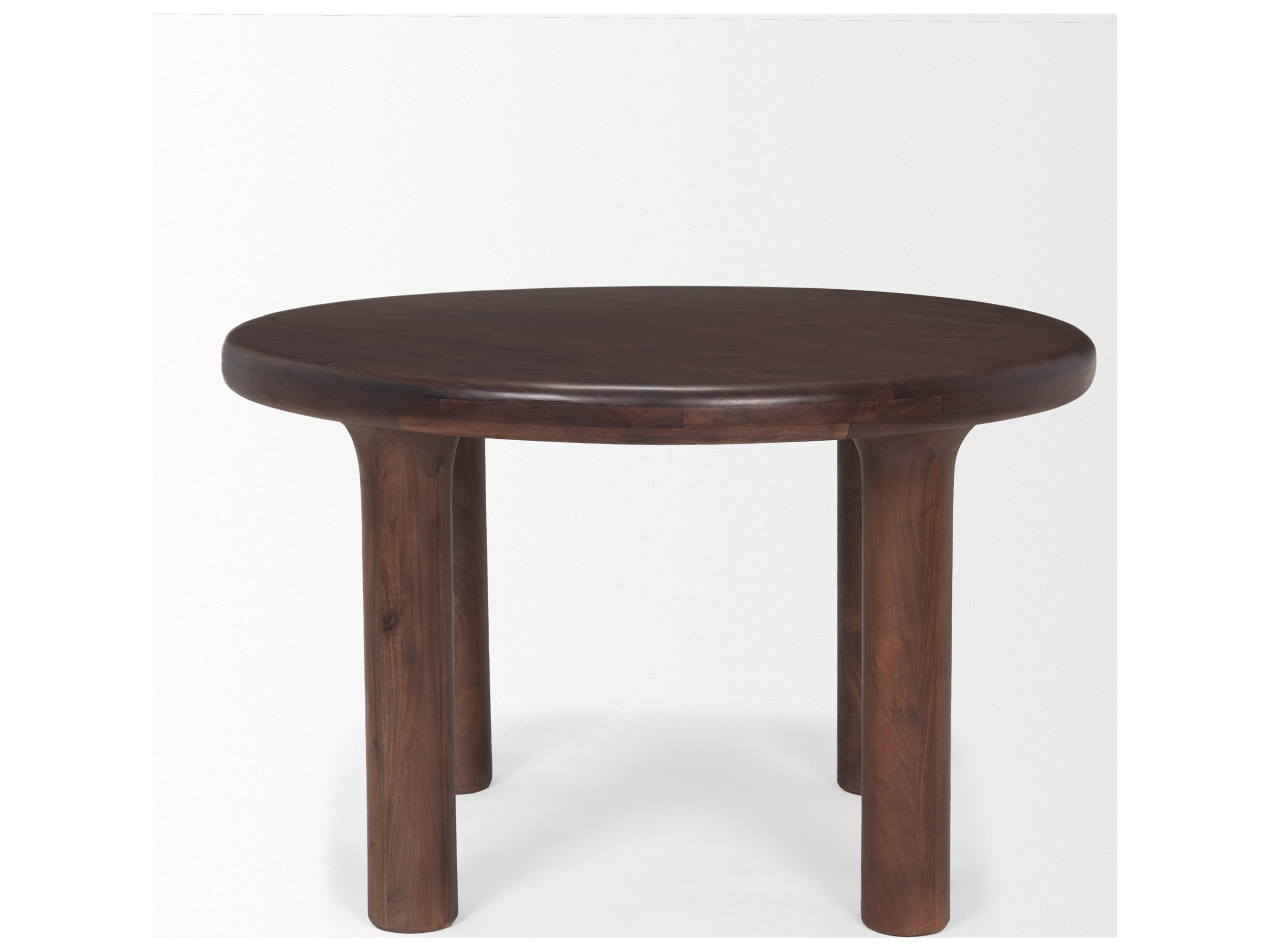 Mercana Soma 48" Red Brown Acacia Wood Round Dining Table