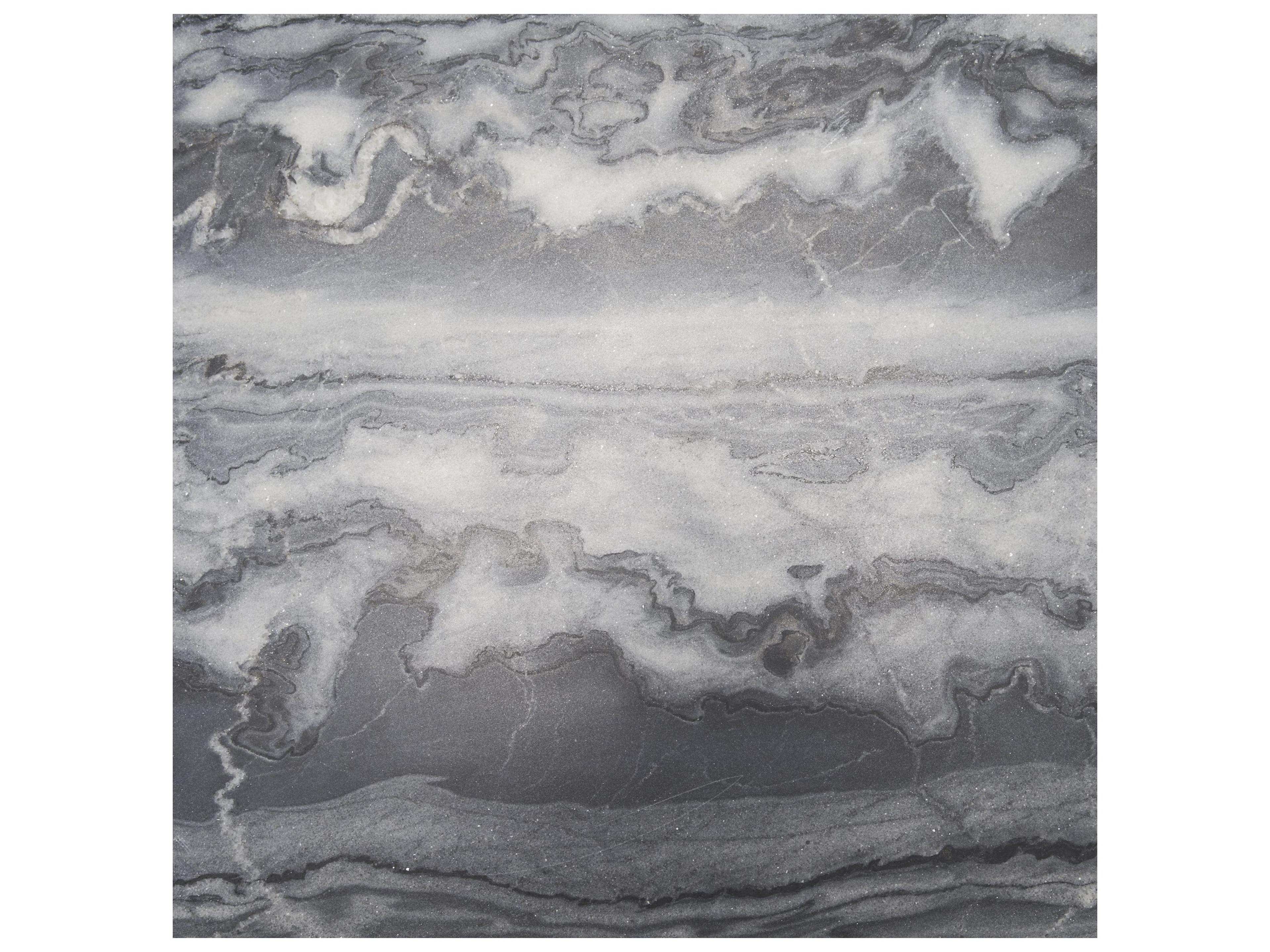 Mercana Taite Solid Dark Gray Marble Pedestal Accent Table