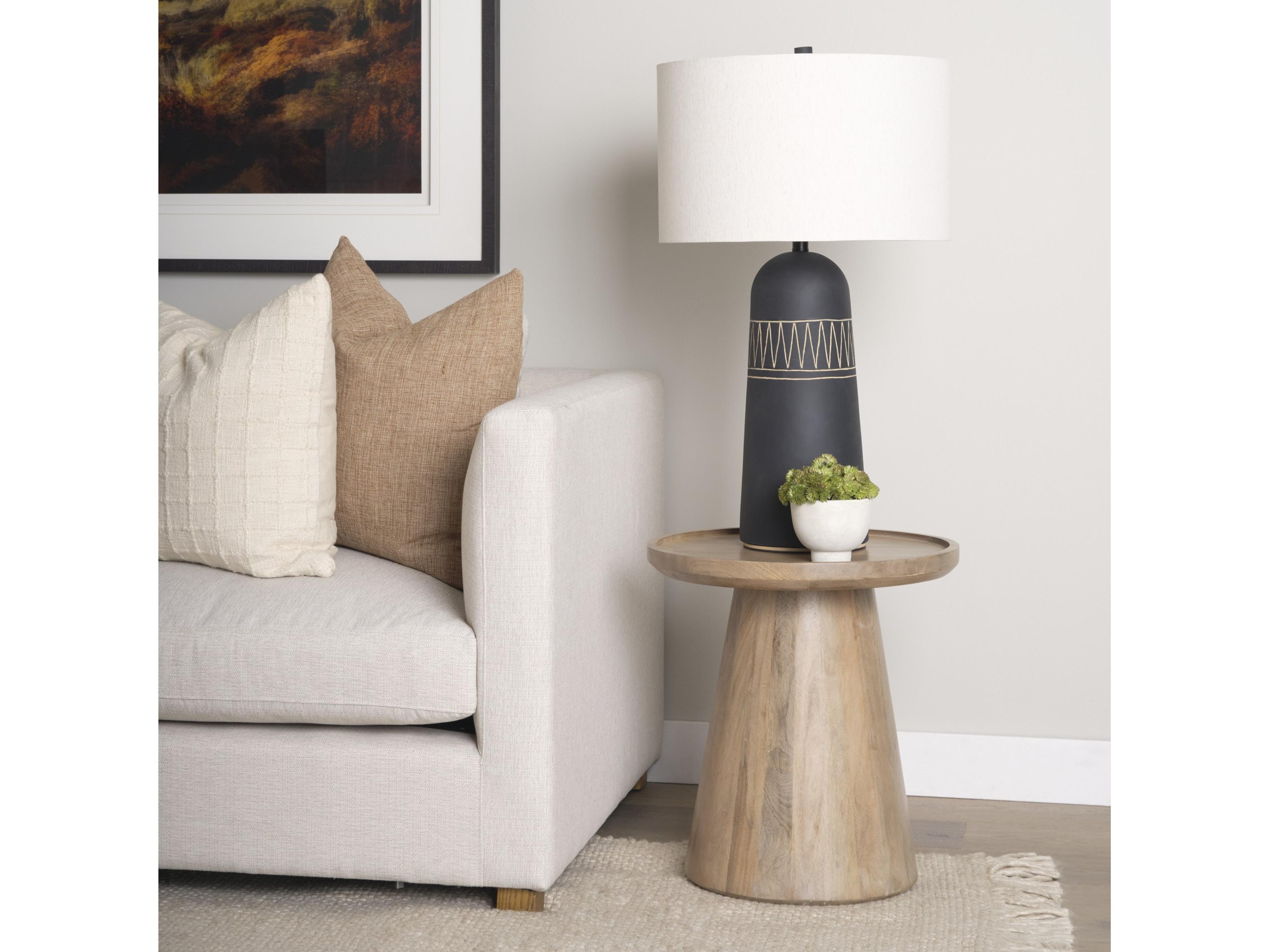 Mercana Takoda Light Brown Wood Tapered Drum Accent Table