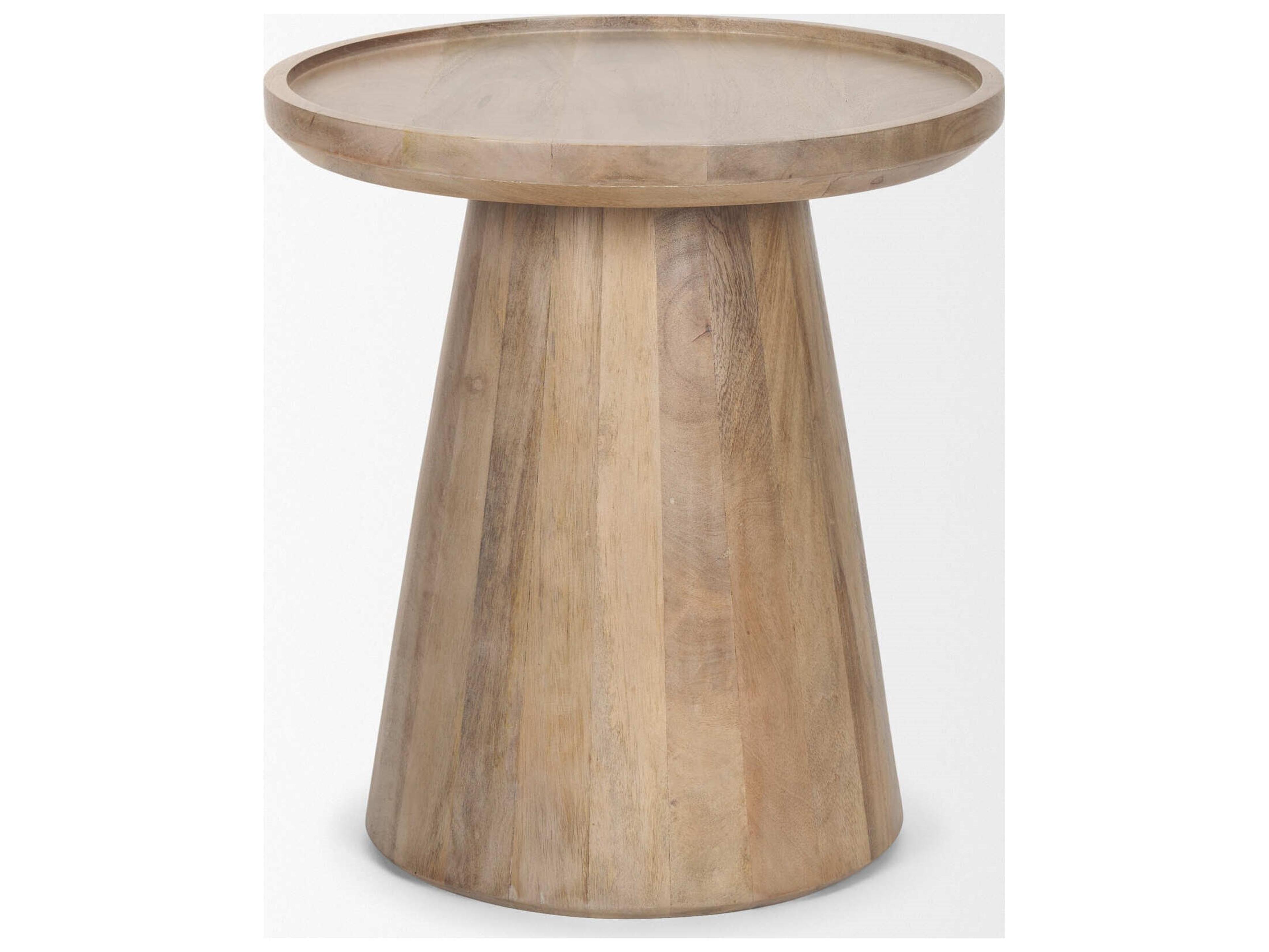 Mercana Takoda Light Brown Wood Tapered Drum Accent Table
