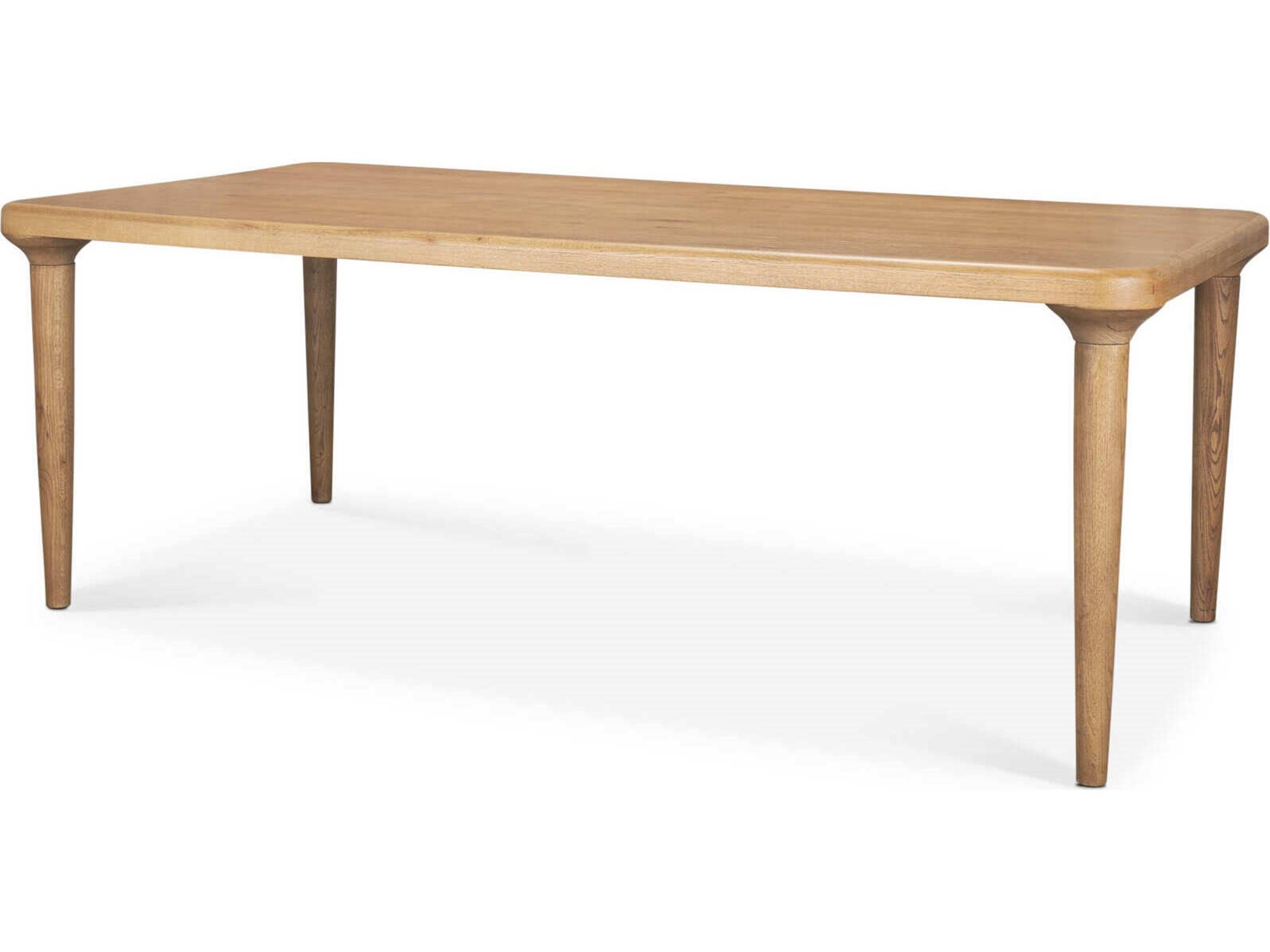 Suvan 84L Light Brown Rectangular Oak Wood Dining Table