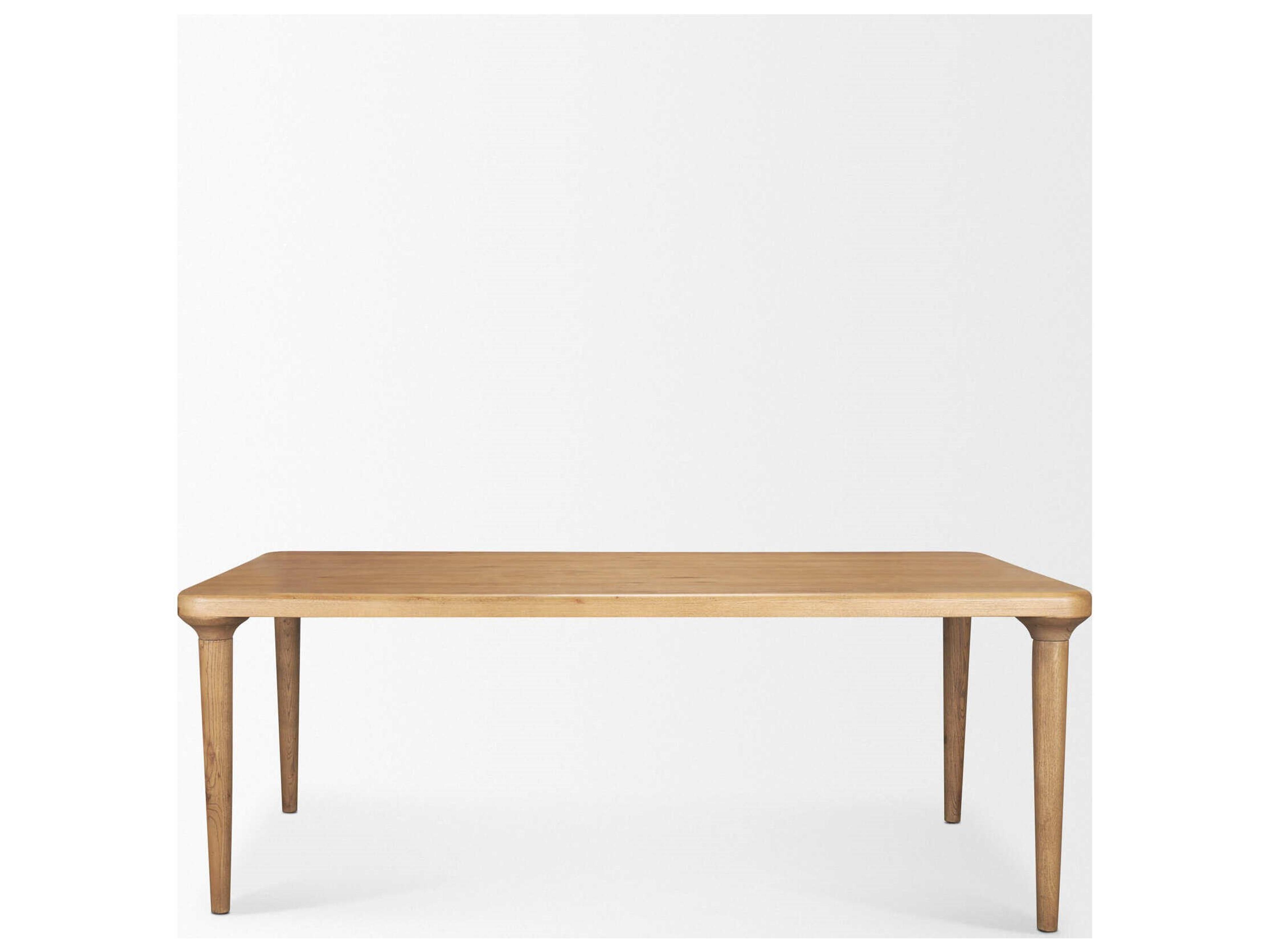 Mercana Suvan 84L Light Brown Rectangular Oak Wood Dining Table