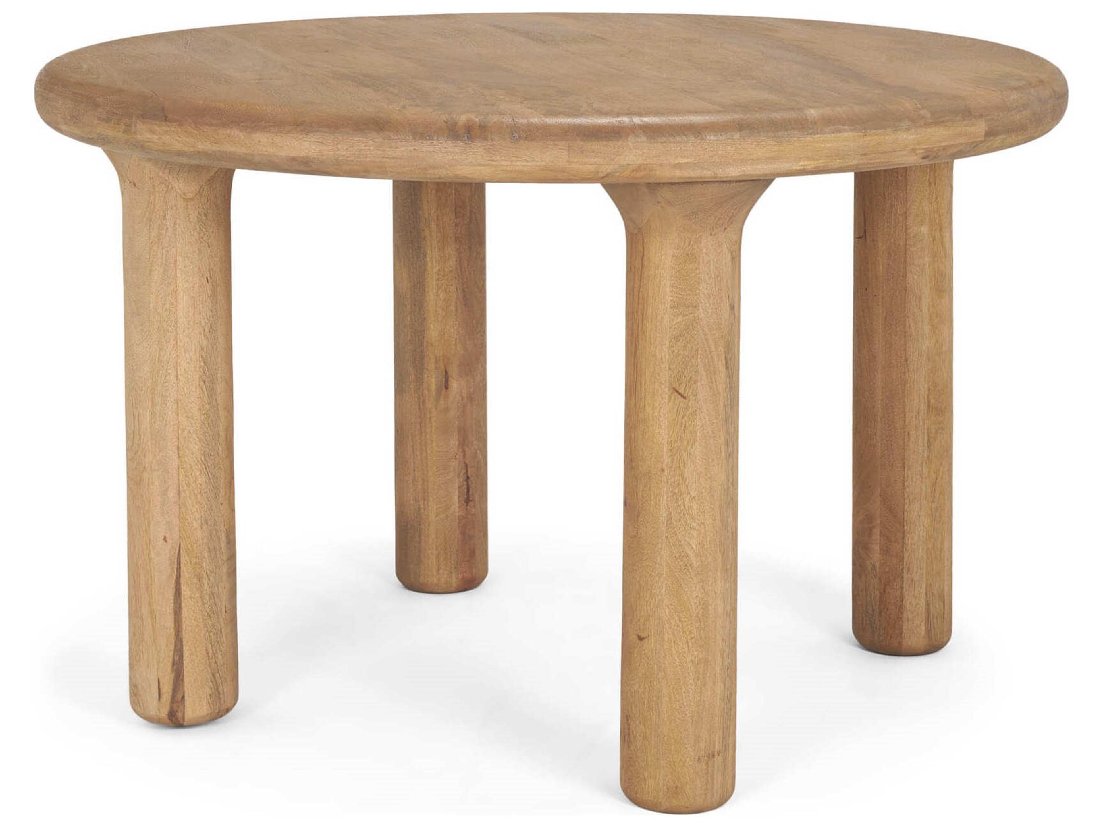 Soma 48" Light Brown Mango Wood Round Dining Table