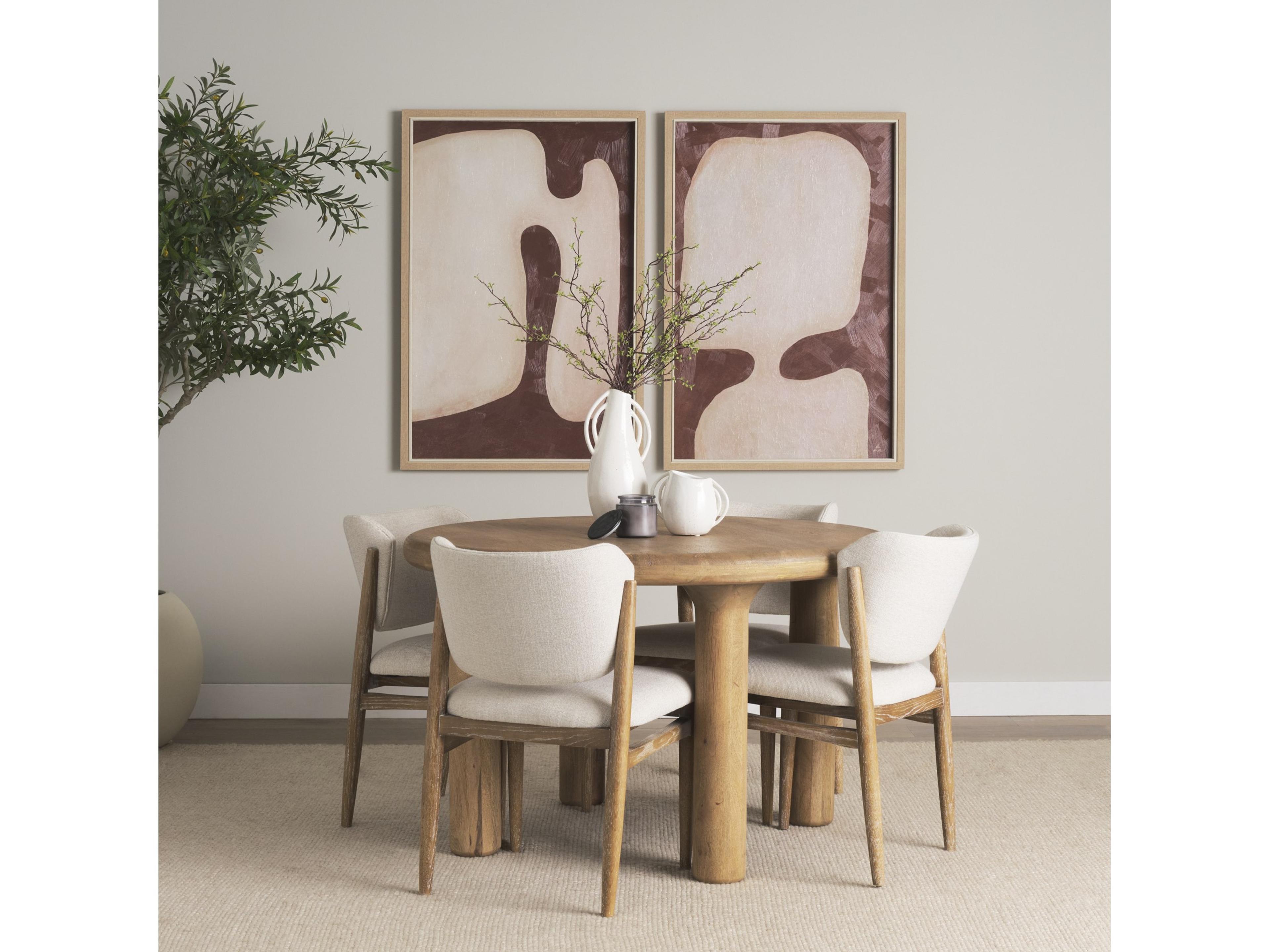 Mercana Soma 48" Light Brown Mango Wood Round Dining Table