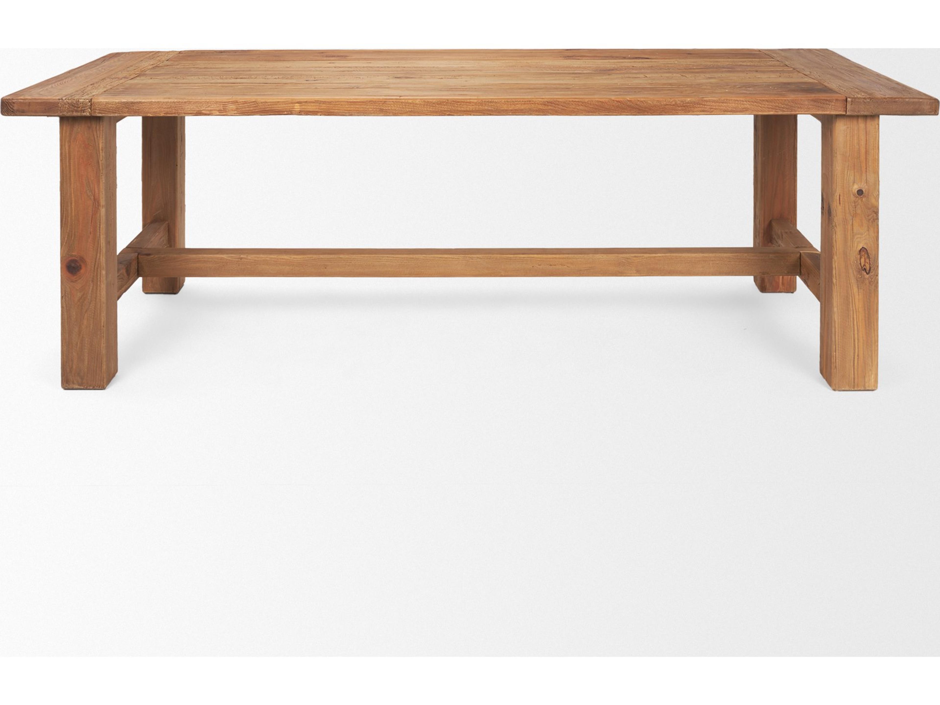 Mercana Stetson 94.5" Rectangular Natural Brown Wood Dining Table