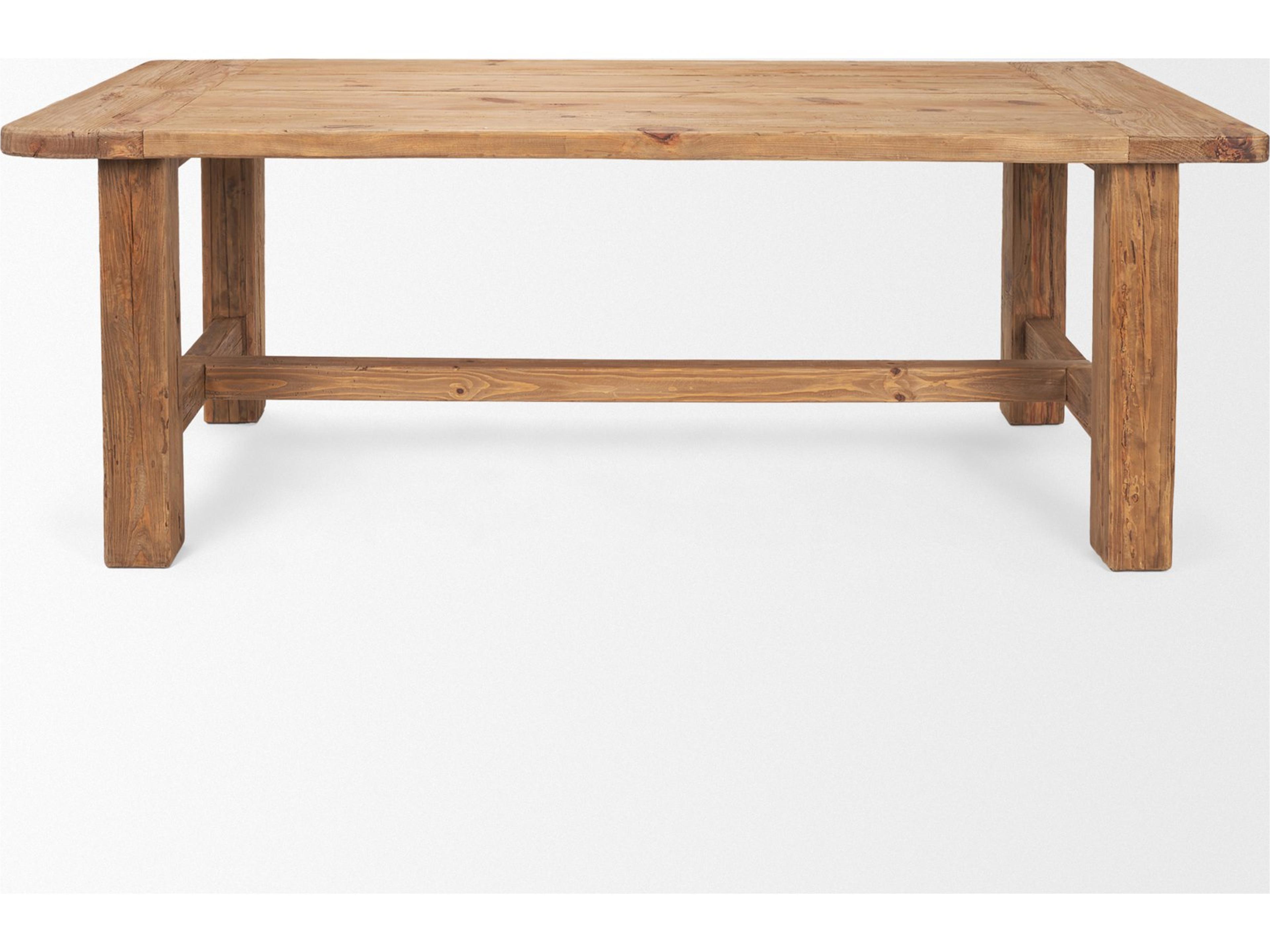 Mercana Stetson 84" Rectangular Natural Brown Wood Dining Table