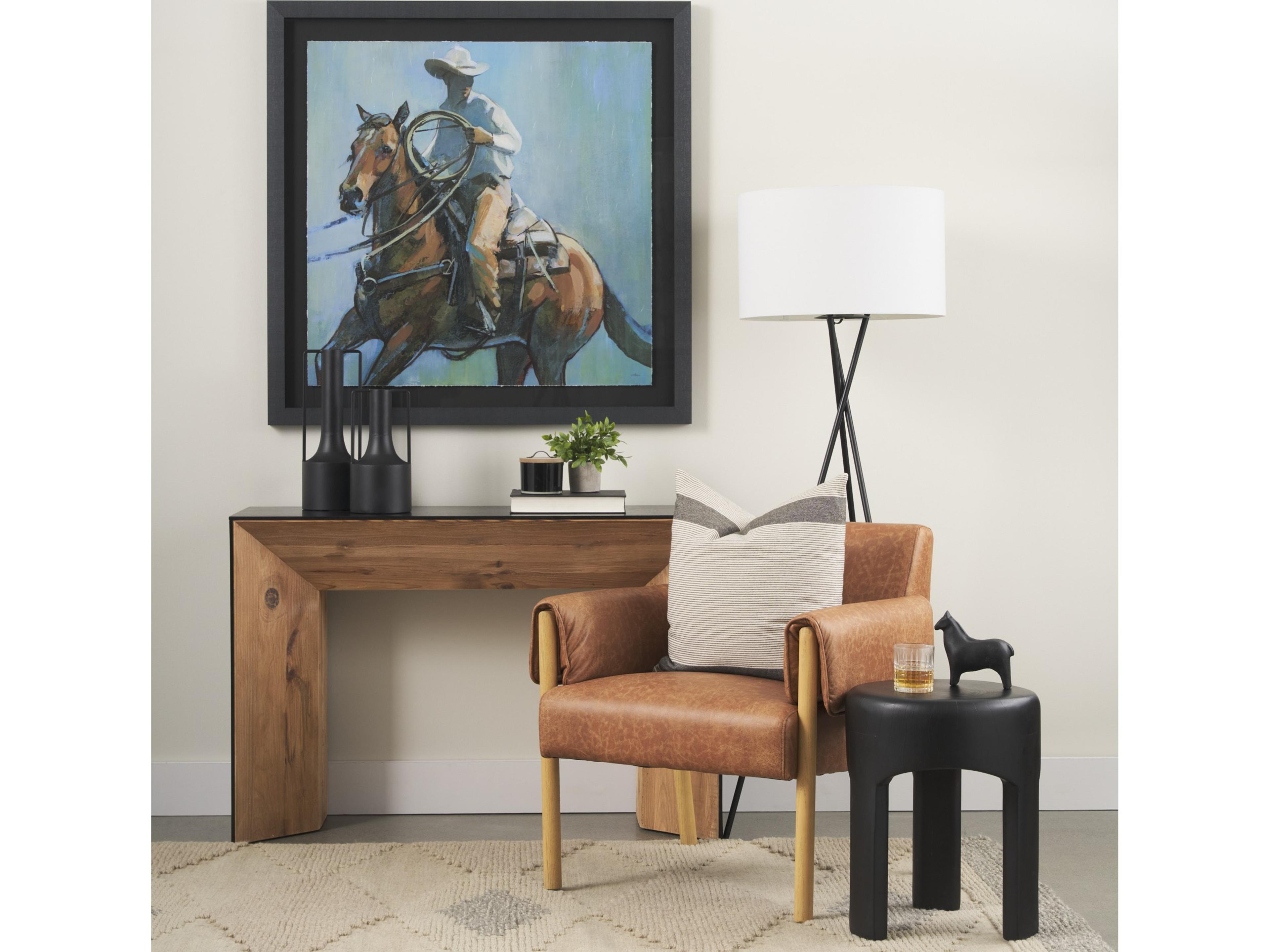 Mercana Tabor Natural Wood w/ Black Oak Waterfall Console Table