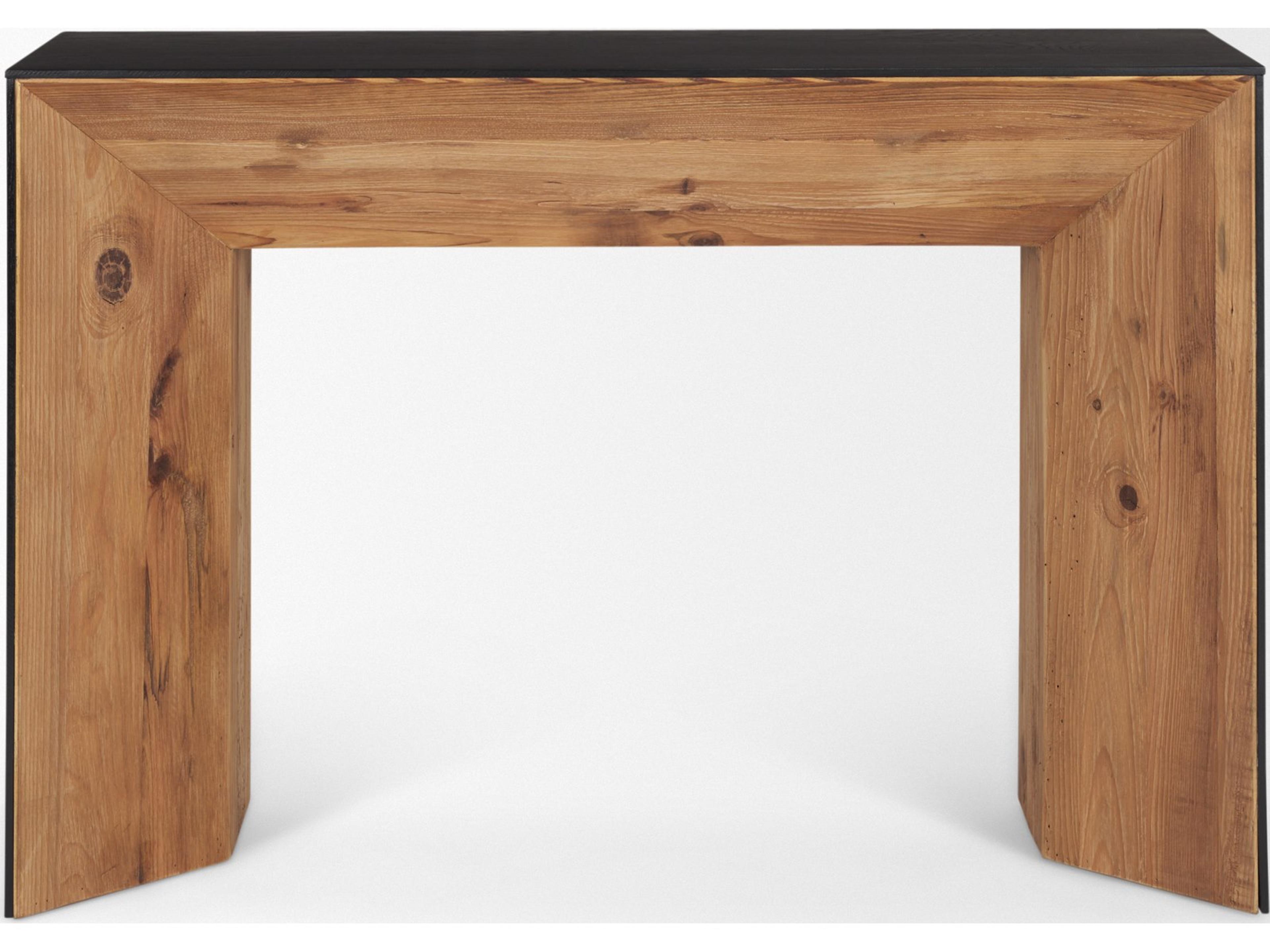 Mercana Tabor Natural Wood w/ Black Oak Waterfall Console Table
