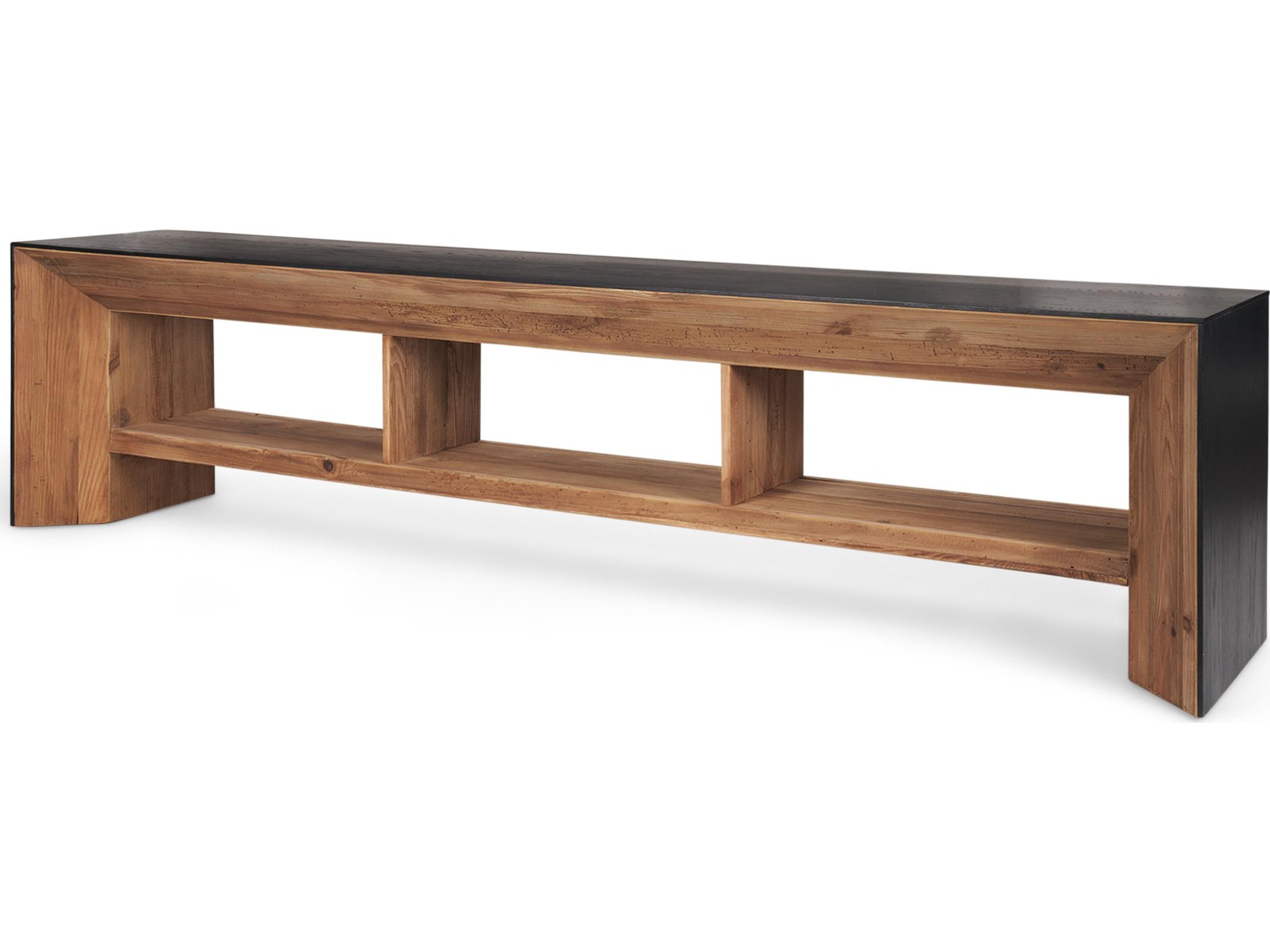 Tabor Natural Wood w/ Black Oak Waterwall Media Console