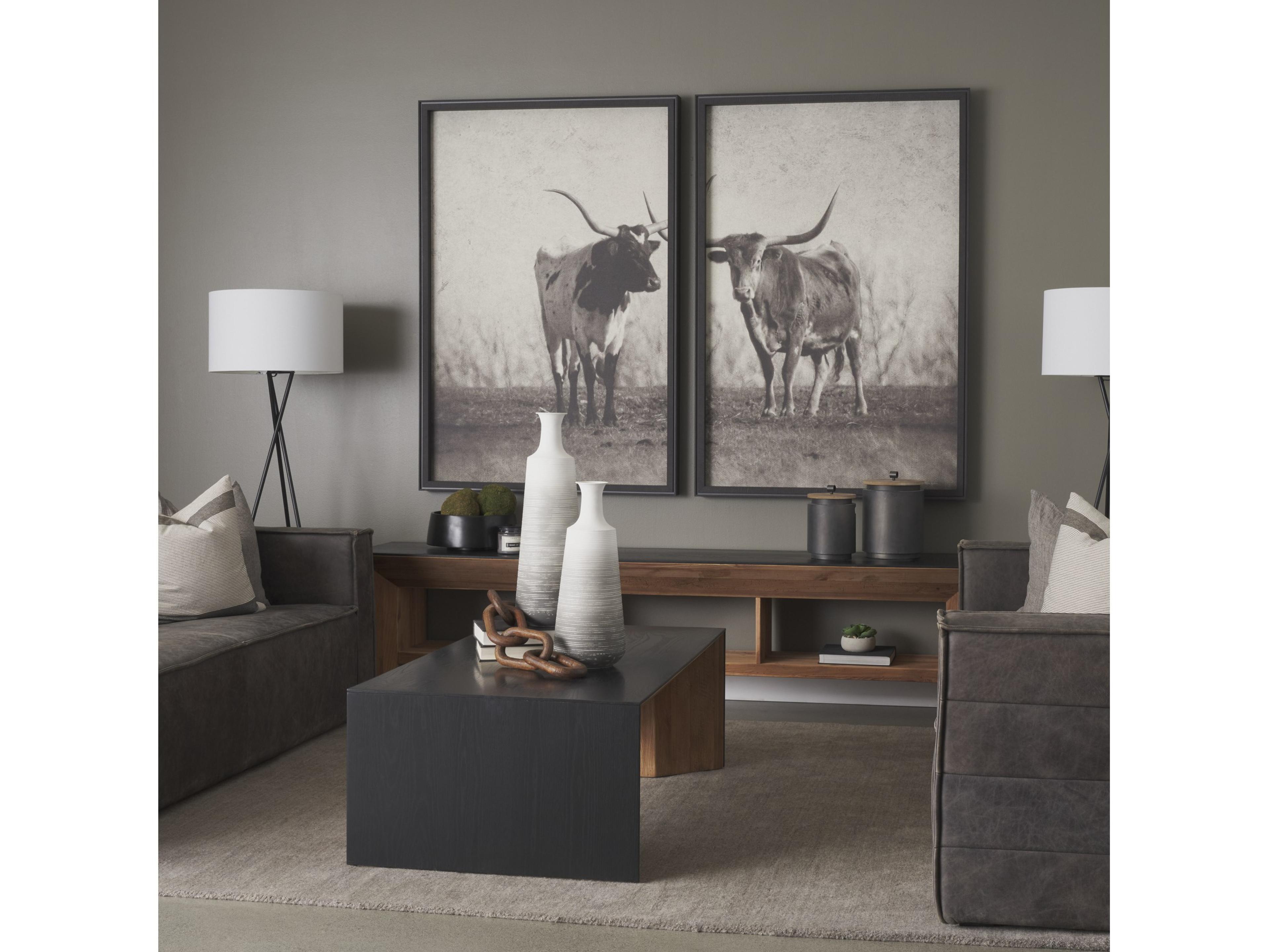 Mercana Tabor Natural Wood w/ Black Oak Waterwall Media Console