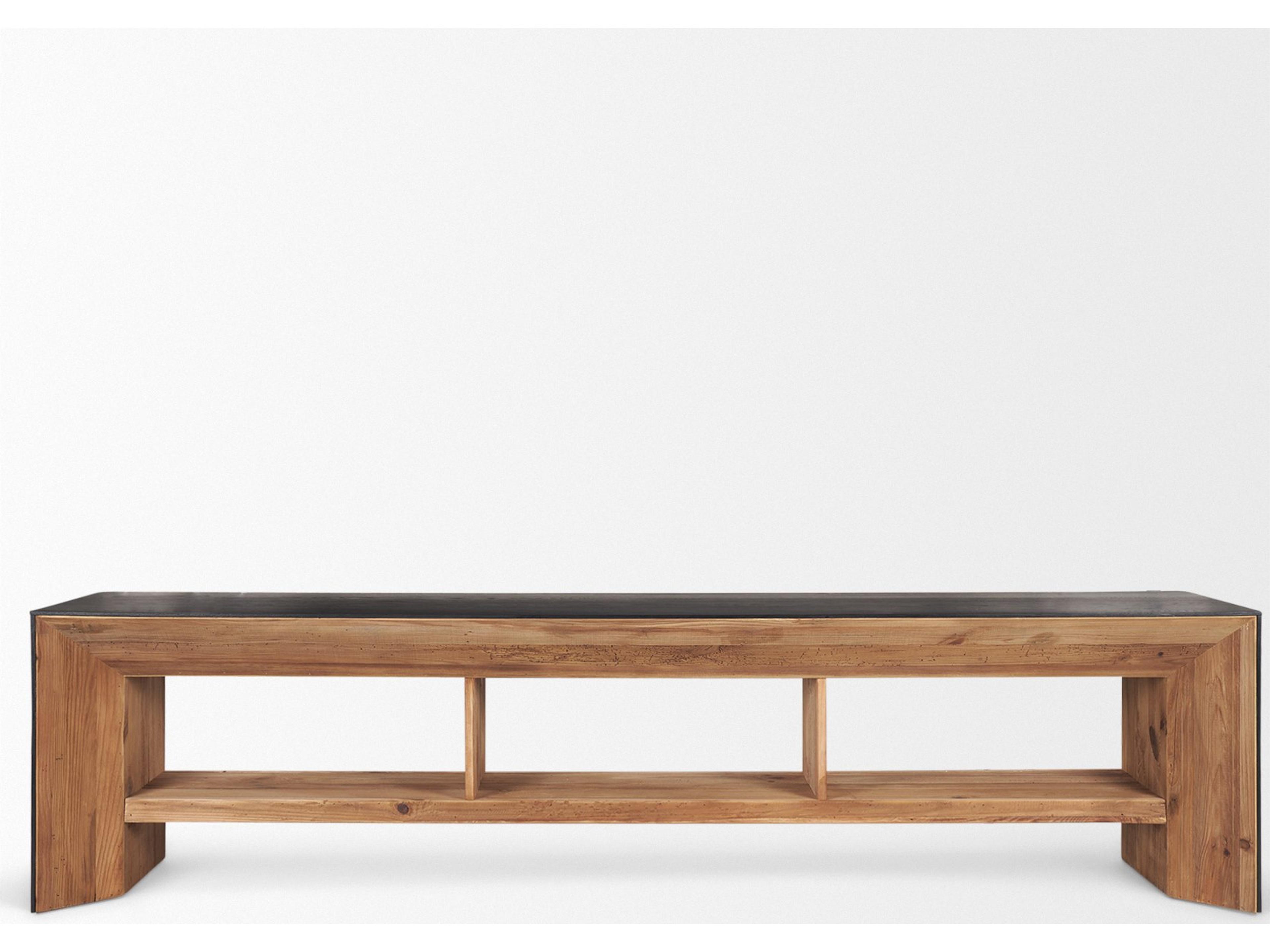 Mercana Tabor Natural Wood w/ Black Oak Waterwall Media Console