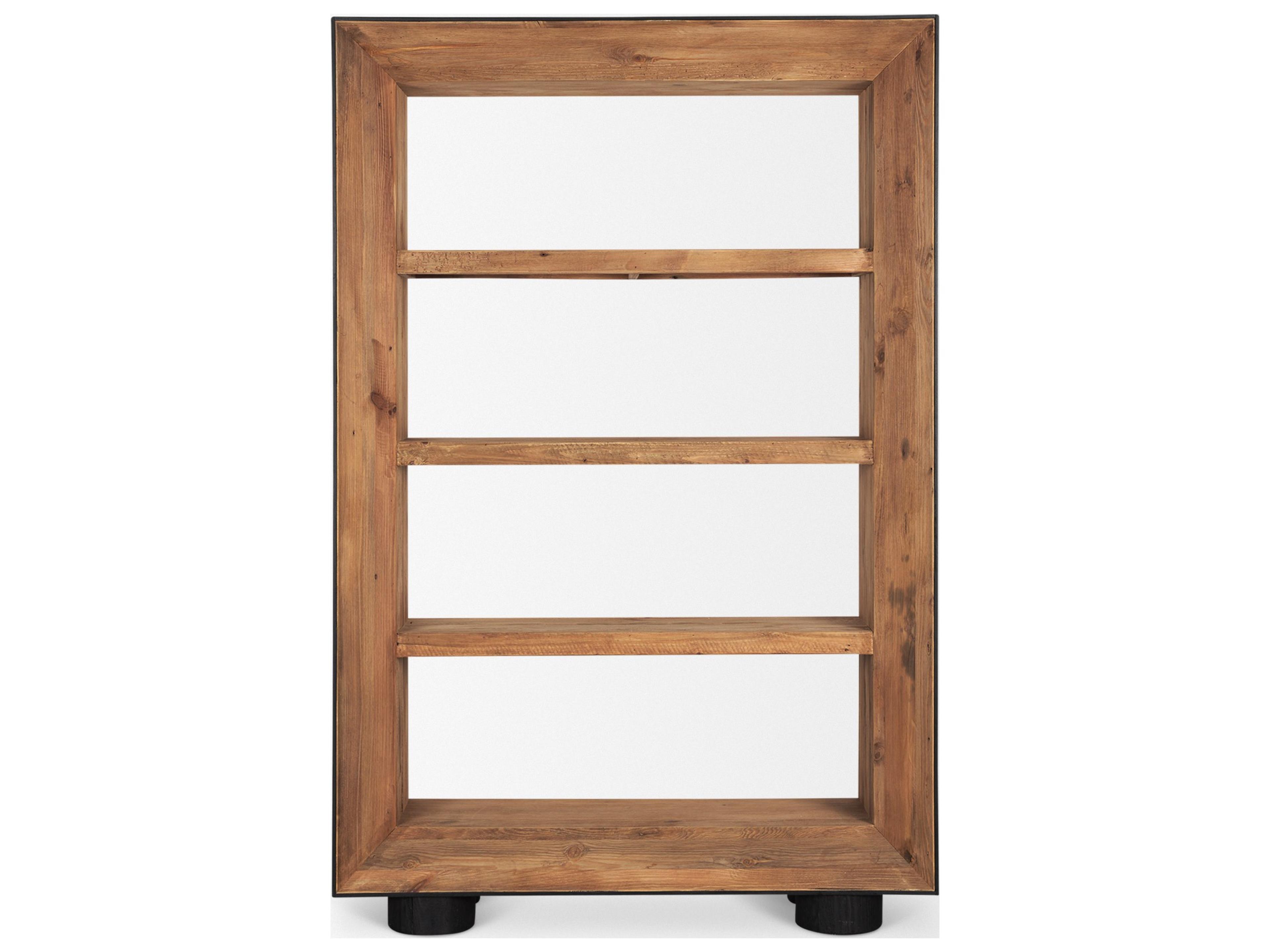 Mercana Tabor Natural Wood w/ Black Oak Frame Bookcase