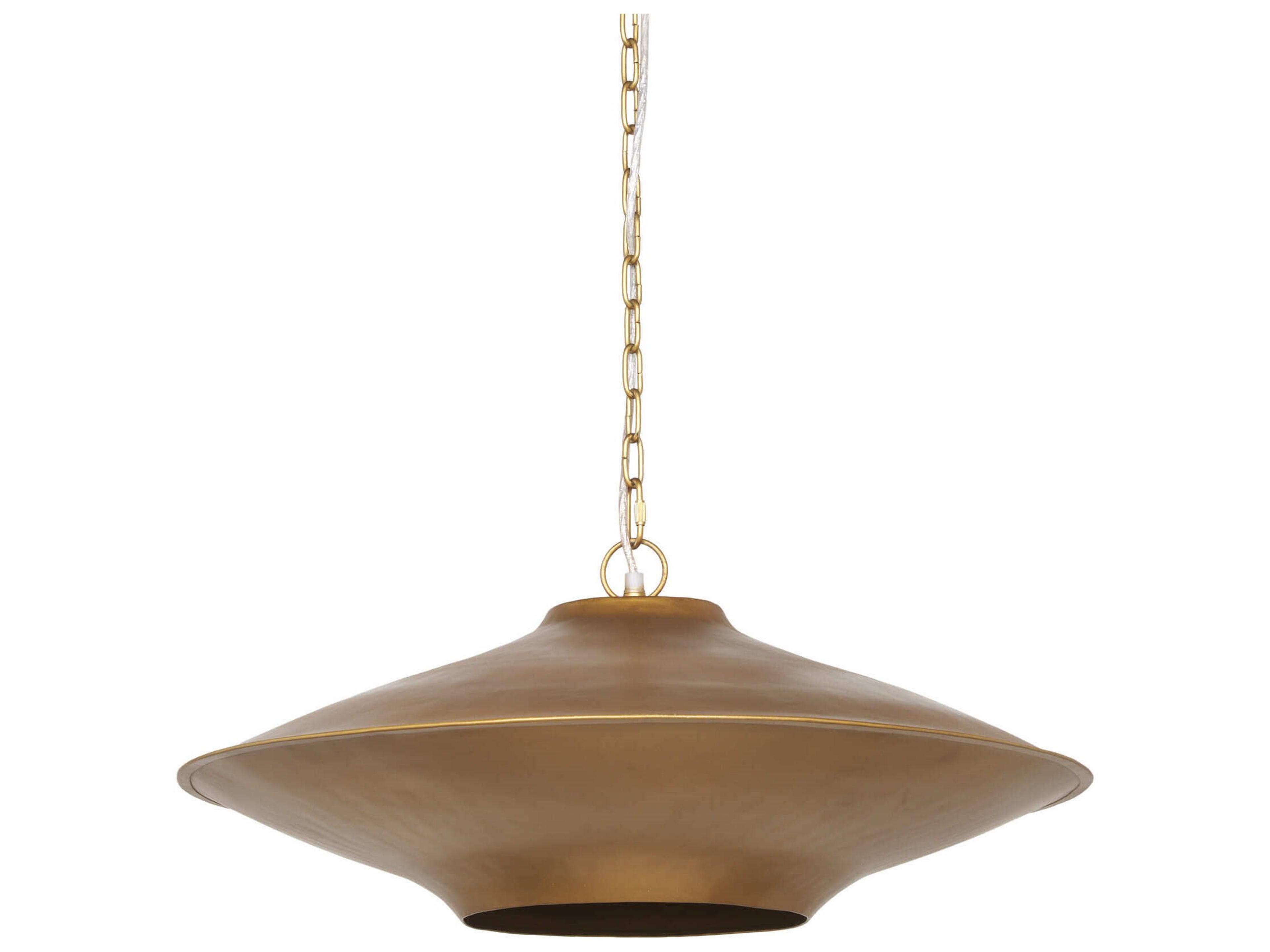 Mercana Titus 1-Light Brass Finished Metal Disc Pendant