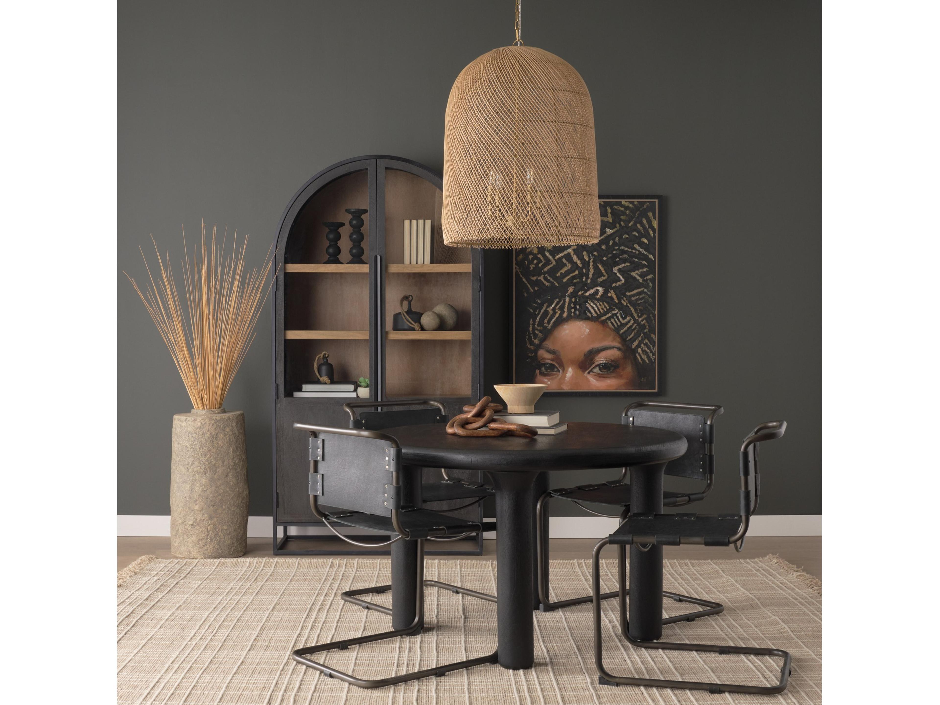 Mercana Thad 4-Light Natural Woven Rattan Foyer Chandelier