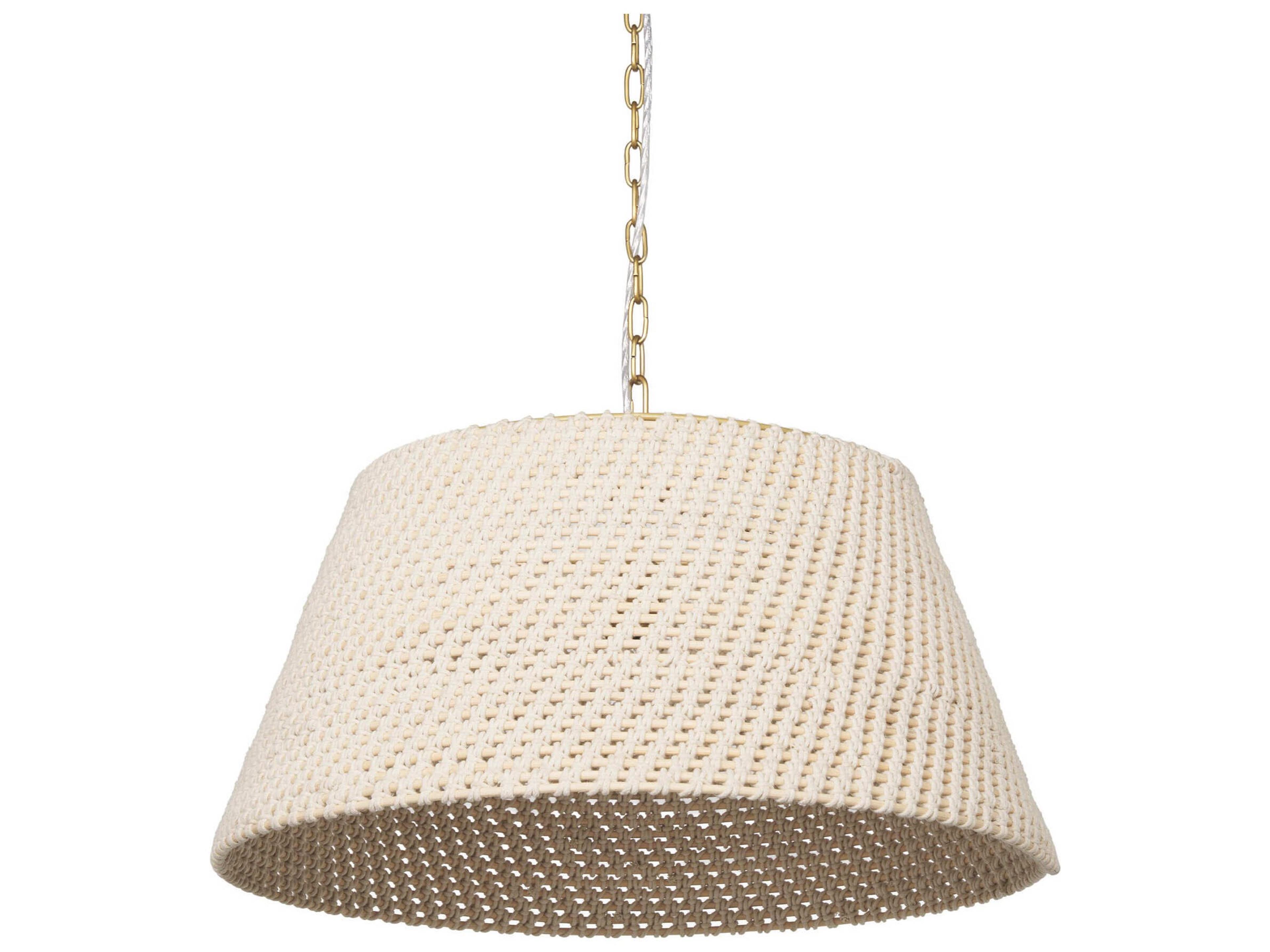Tosha 1-Light Tapered Cotton Rope Drum Pendant
