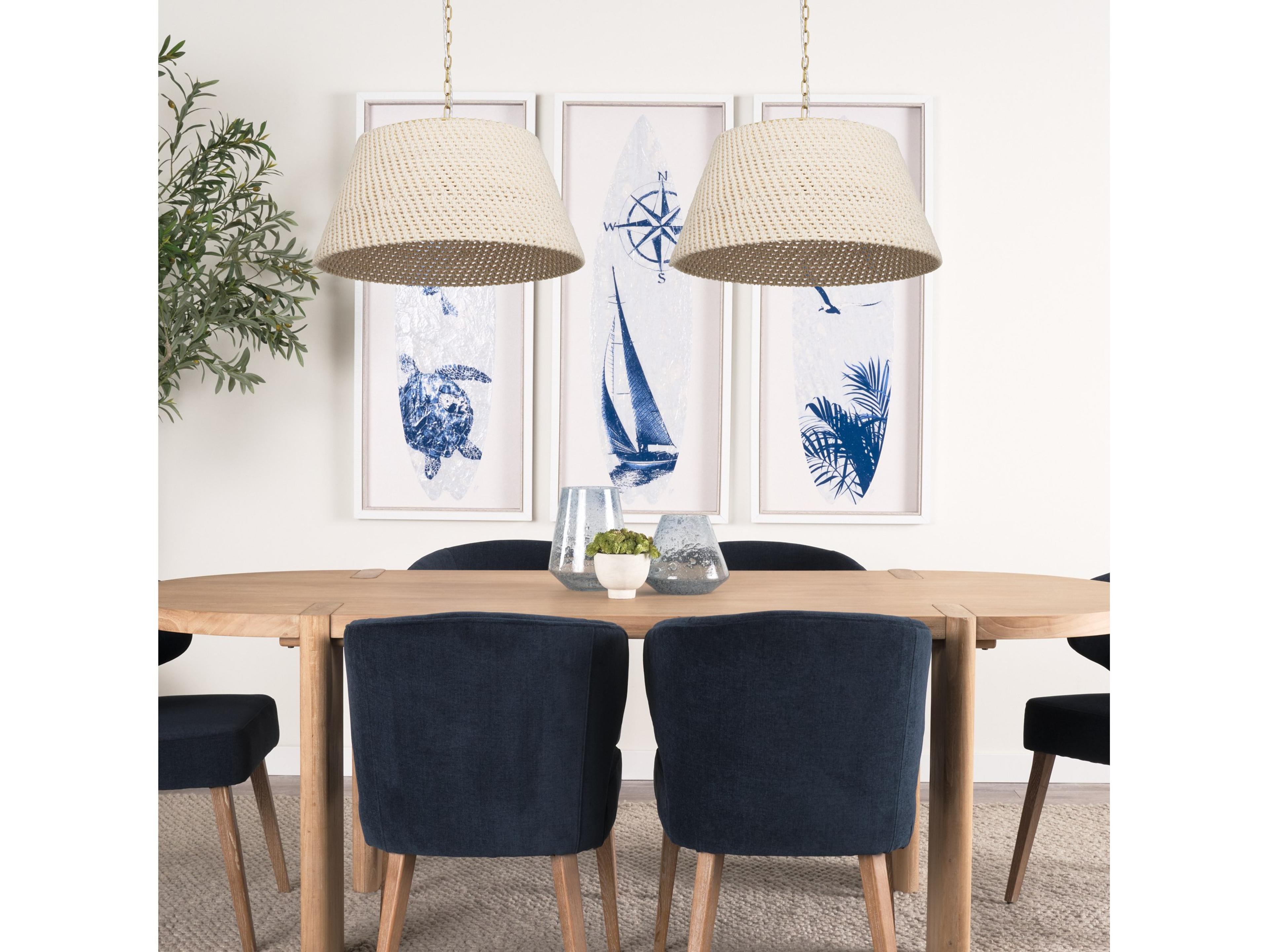 Mercana Tosha 1-Light Tapered Cotton Rope Drum Pendant